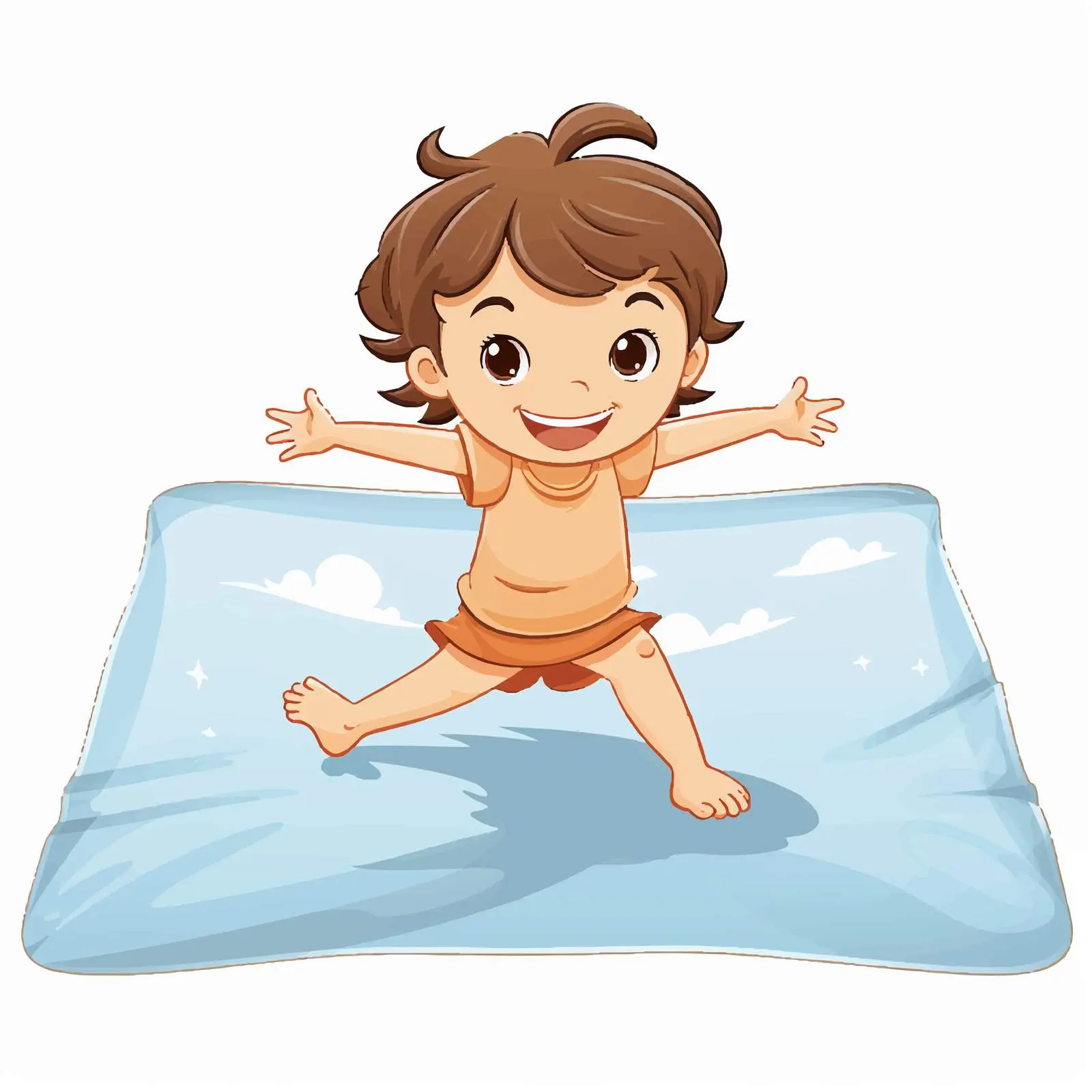 Girl Flying on a Magic Carpet Illustration — free download from Dotvec