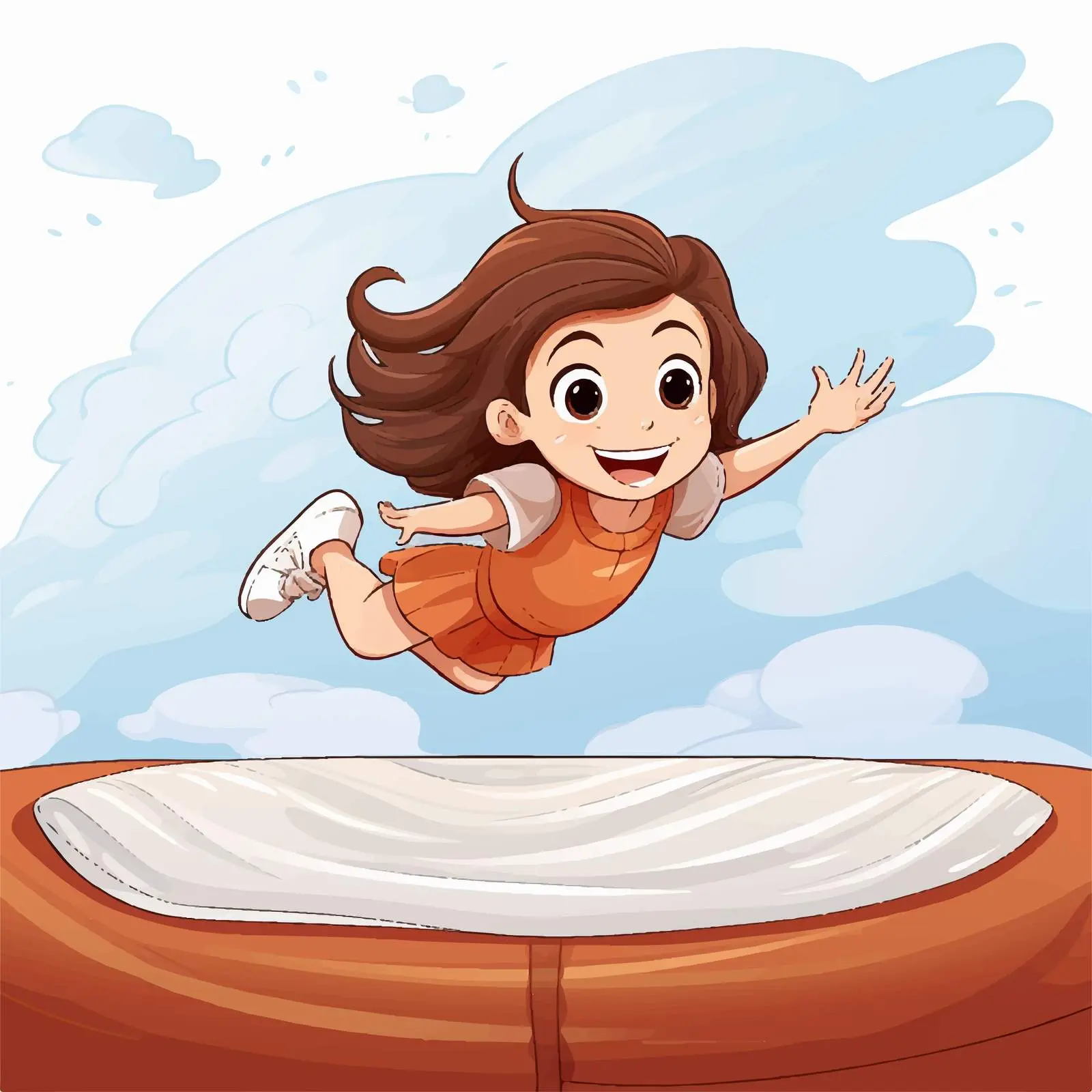 Girl Flying on a Magic Carpet Illustration — free download from Dotvec