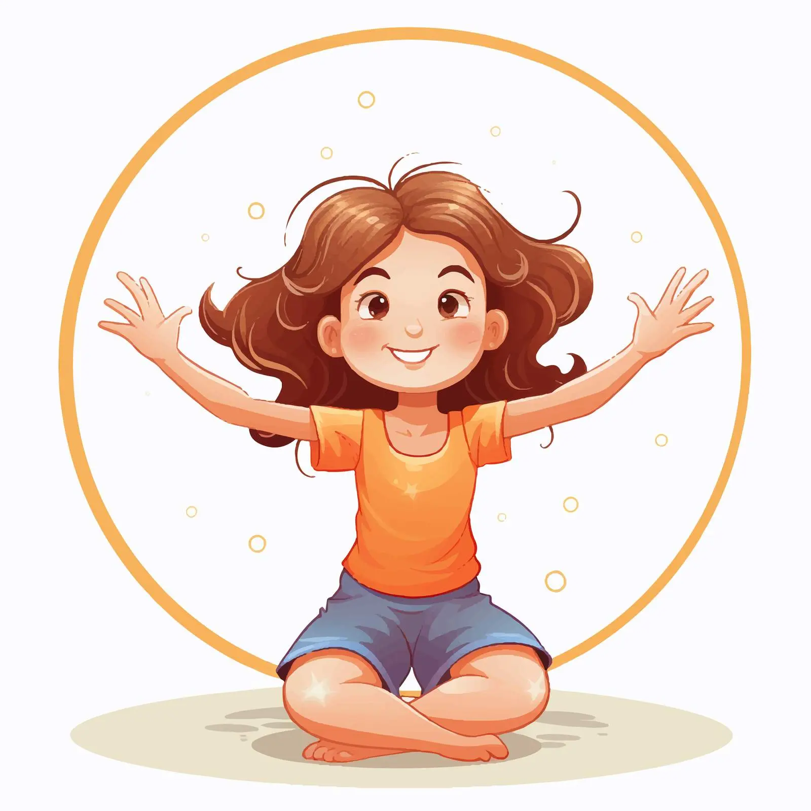 Girl Forming Circle on White Background — free download from Dotvec