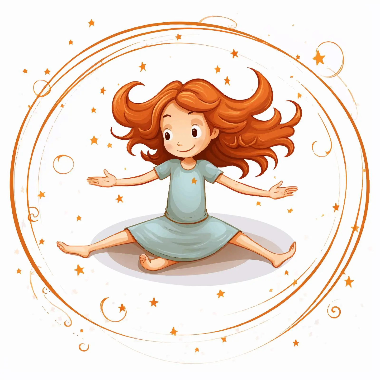 Girl Forming Circle on White Background — free download from Dotvec