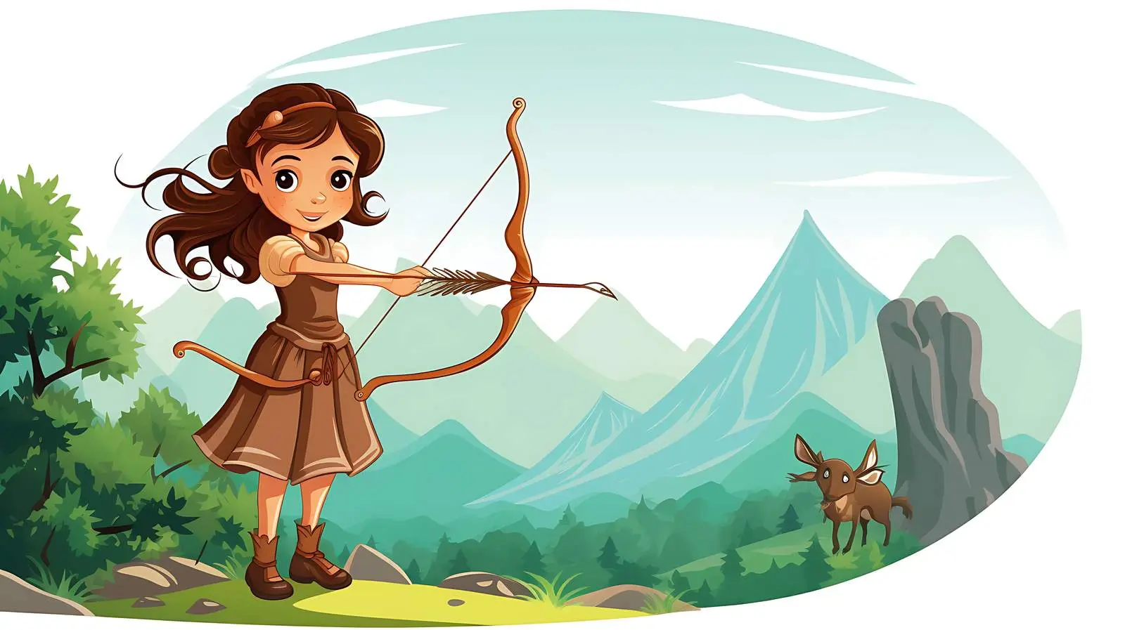 Archer Girl Illustration – free heroine image from Dotvec