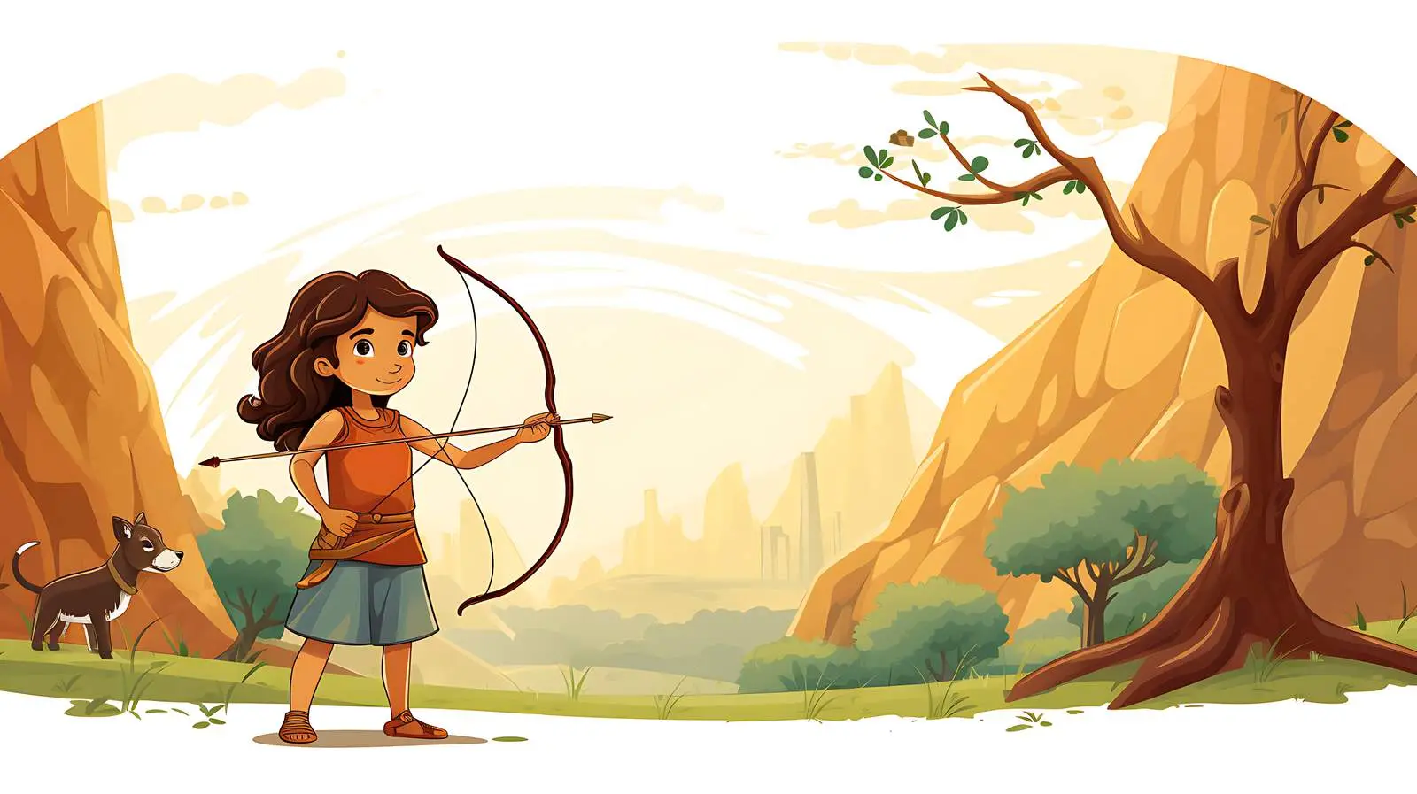 Archer Girl Illustration — free download from Dotvec