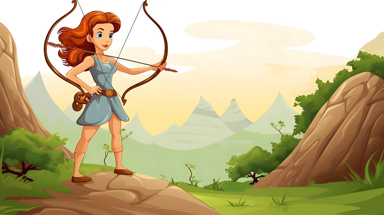 Archer Girl Illustration — free download from Dotvec