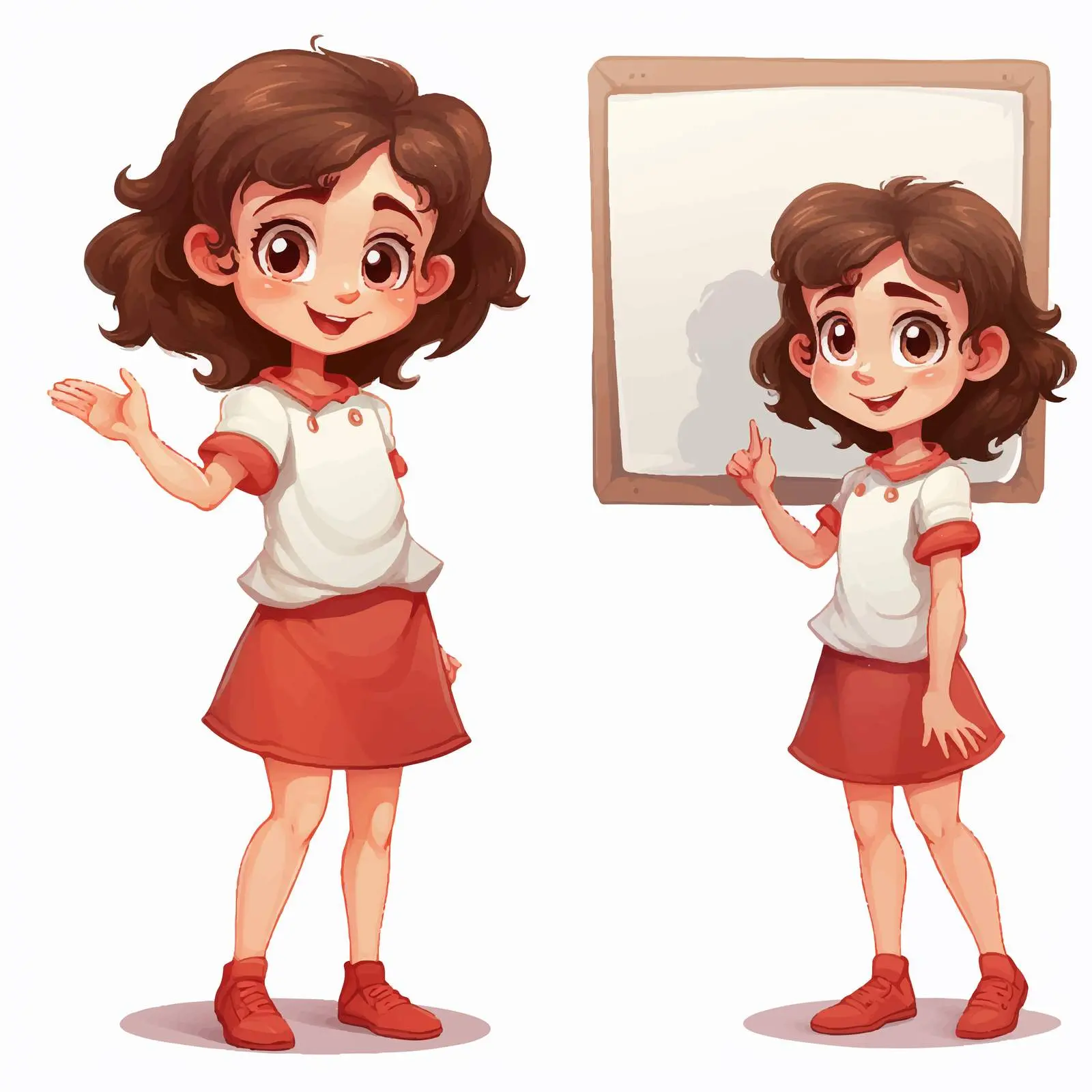 Girl Posing with Sign Vector Illustration — free download from Dotvec