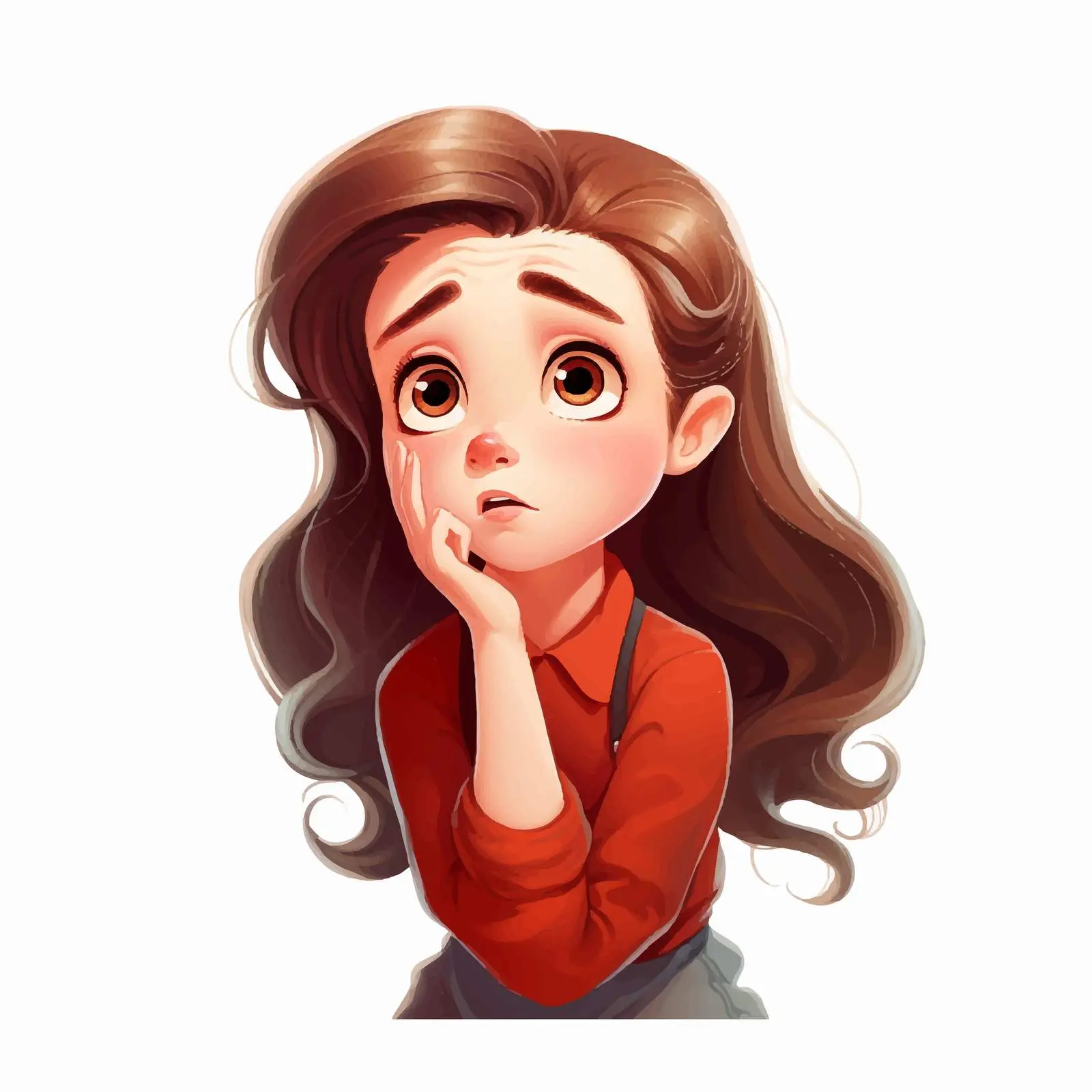 Worried Girl Cartoon Vector Illustration – free convey image from Dotvec