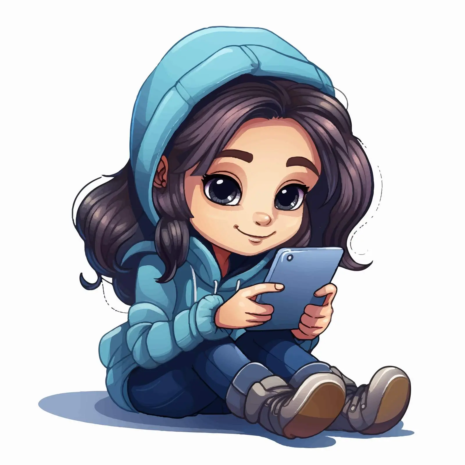 Girl Using Smartphone Illustration Vector Design — free download from Dotvec