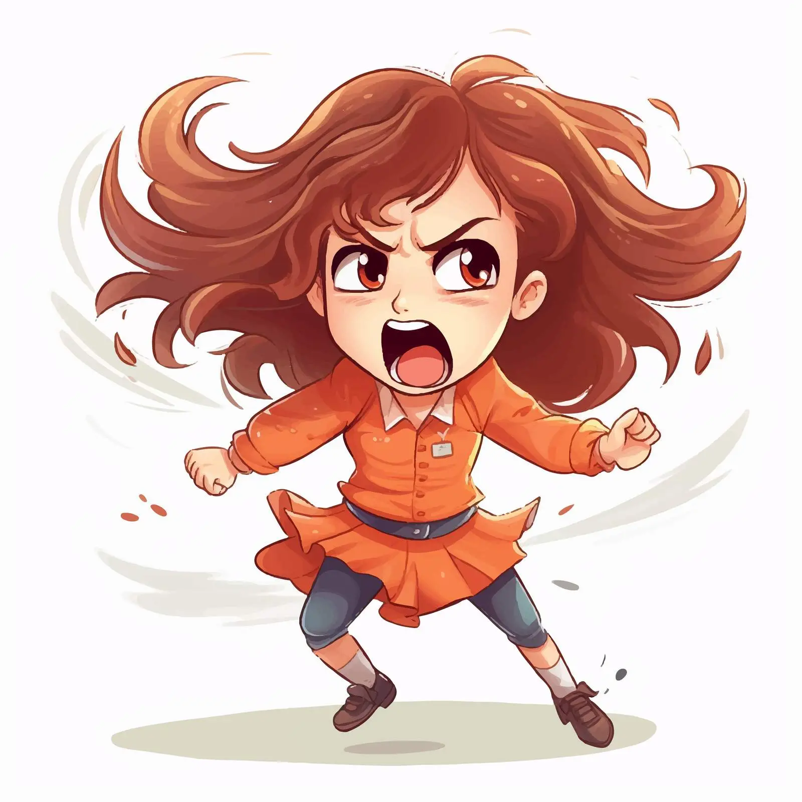 Girl Illustrations of Anger and Happiness — free download from Dotvec