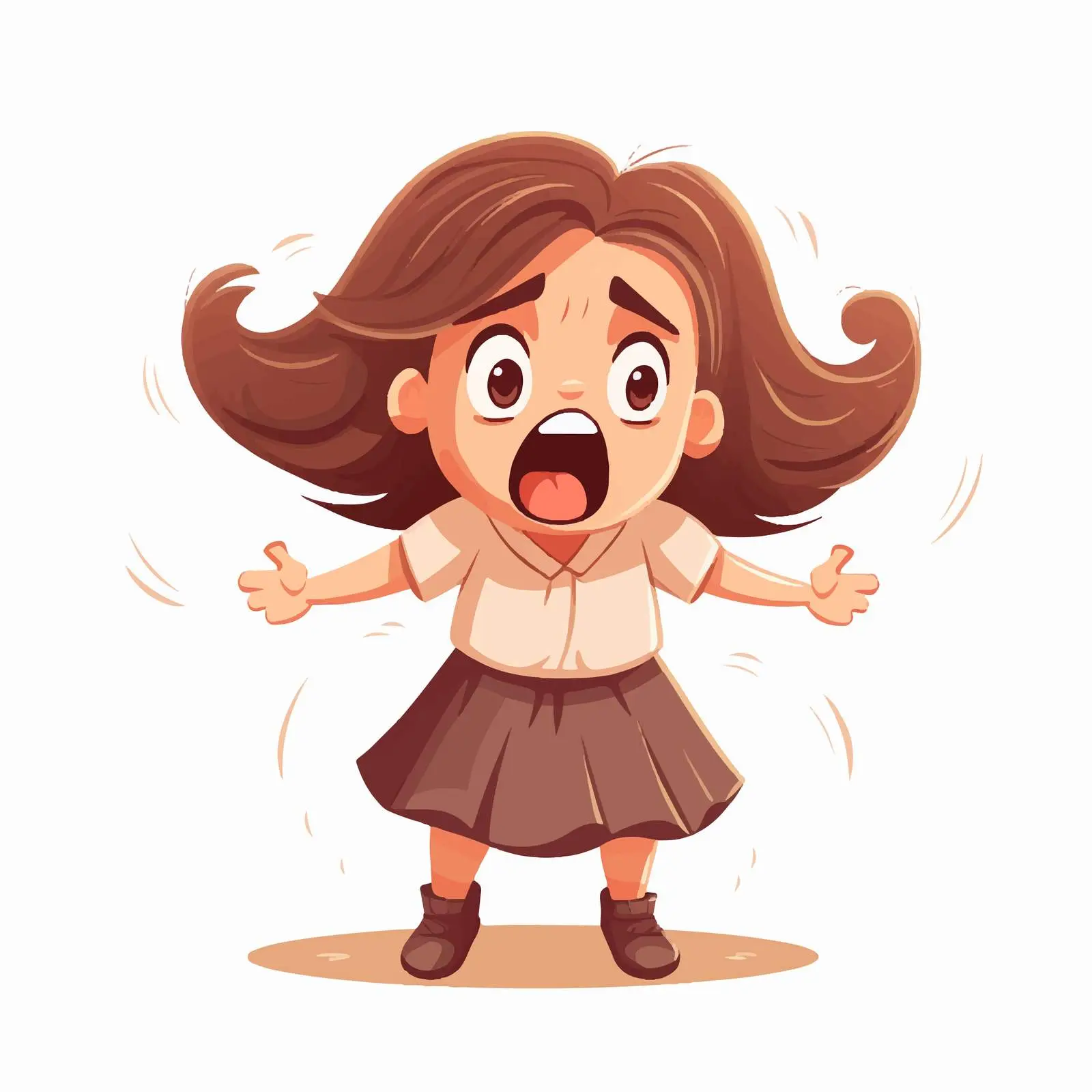 Girl Expressing Anger and Happiness Vector Illustration — free download from Dotvec