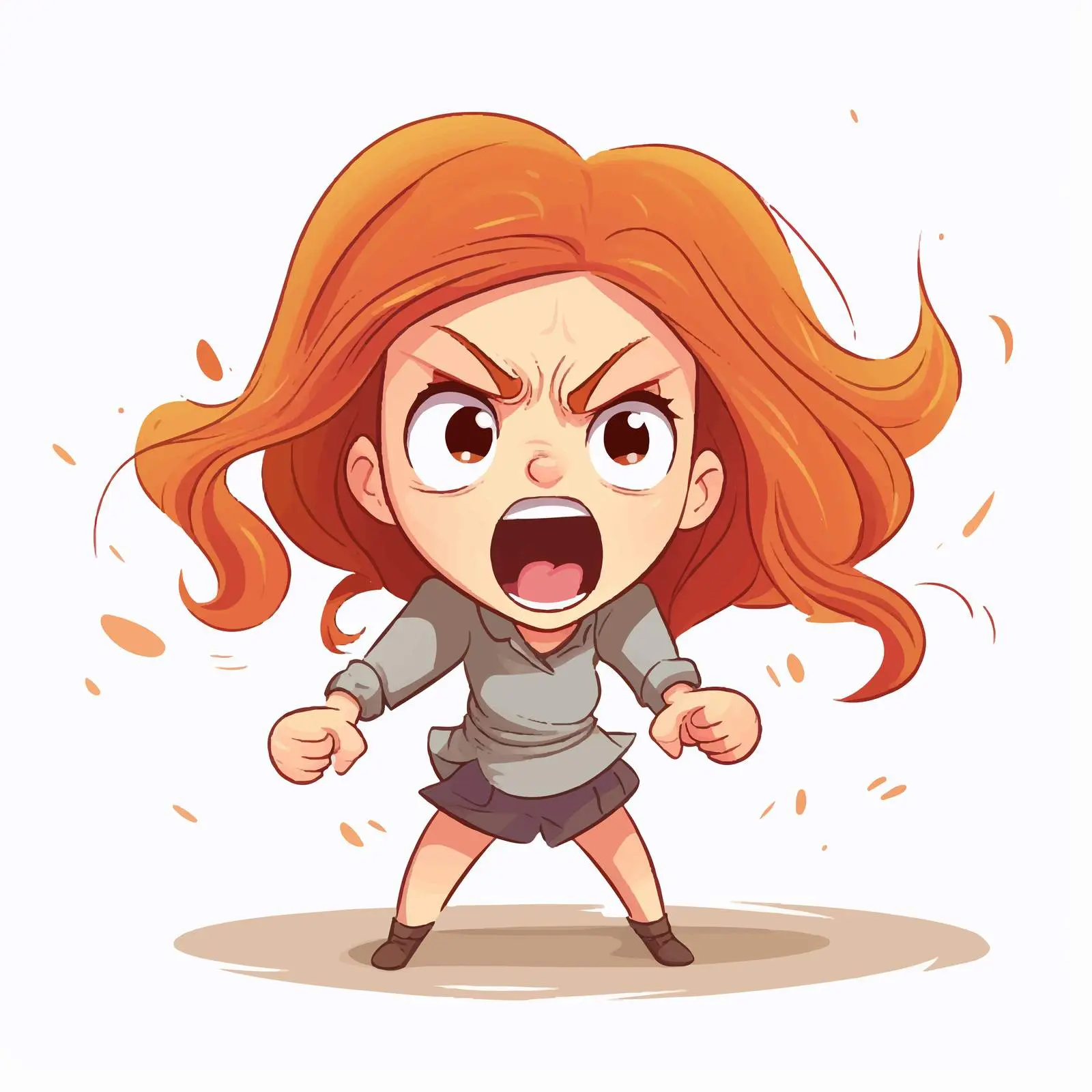 Girl Expressing Anger and Happiness Vector Illustration — free download from Dotvec