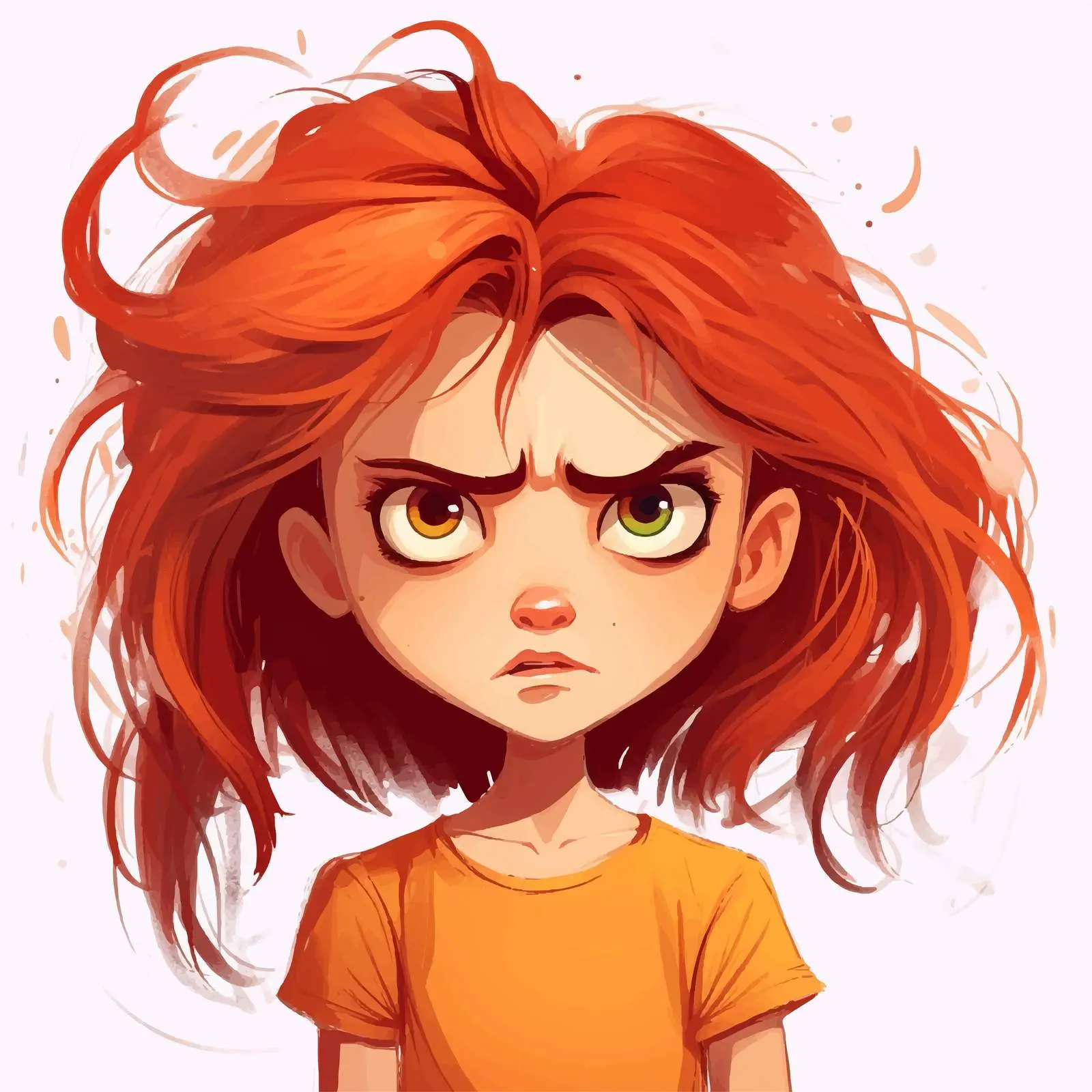 Angry Girl Vector Illustration — free download from Dotvec