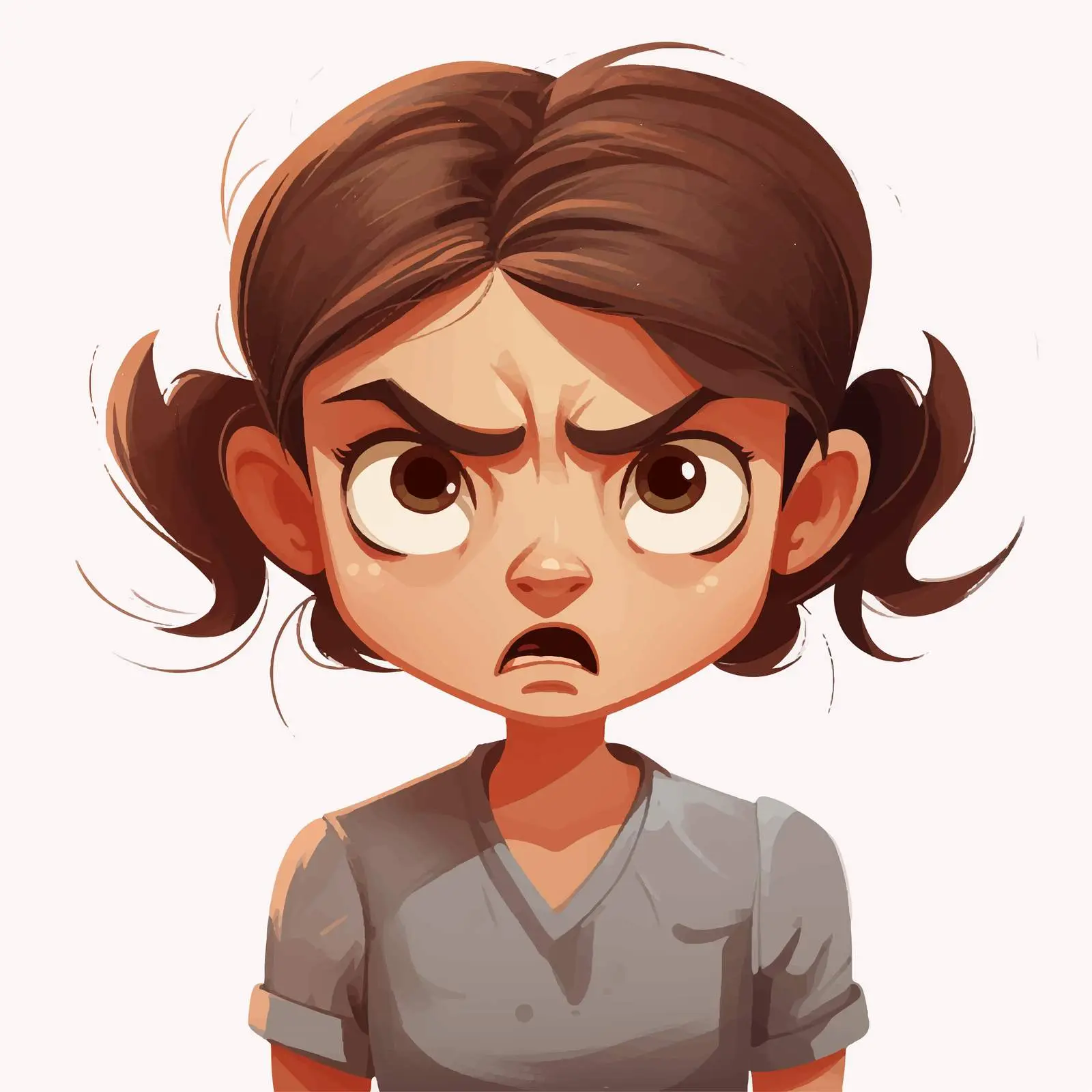 Angry Girl Illustration Vector Design — free download from Dotvec
