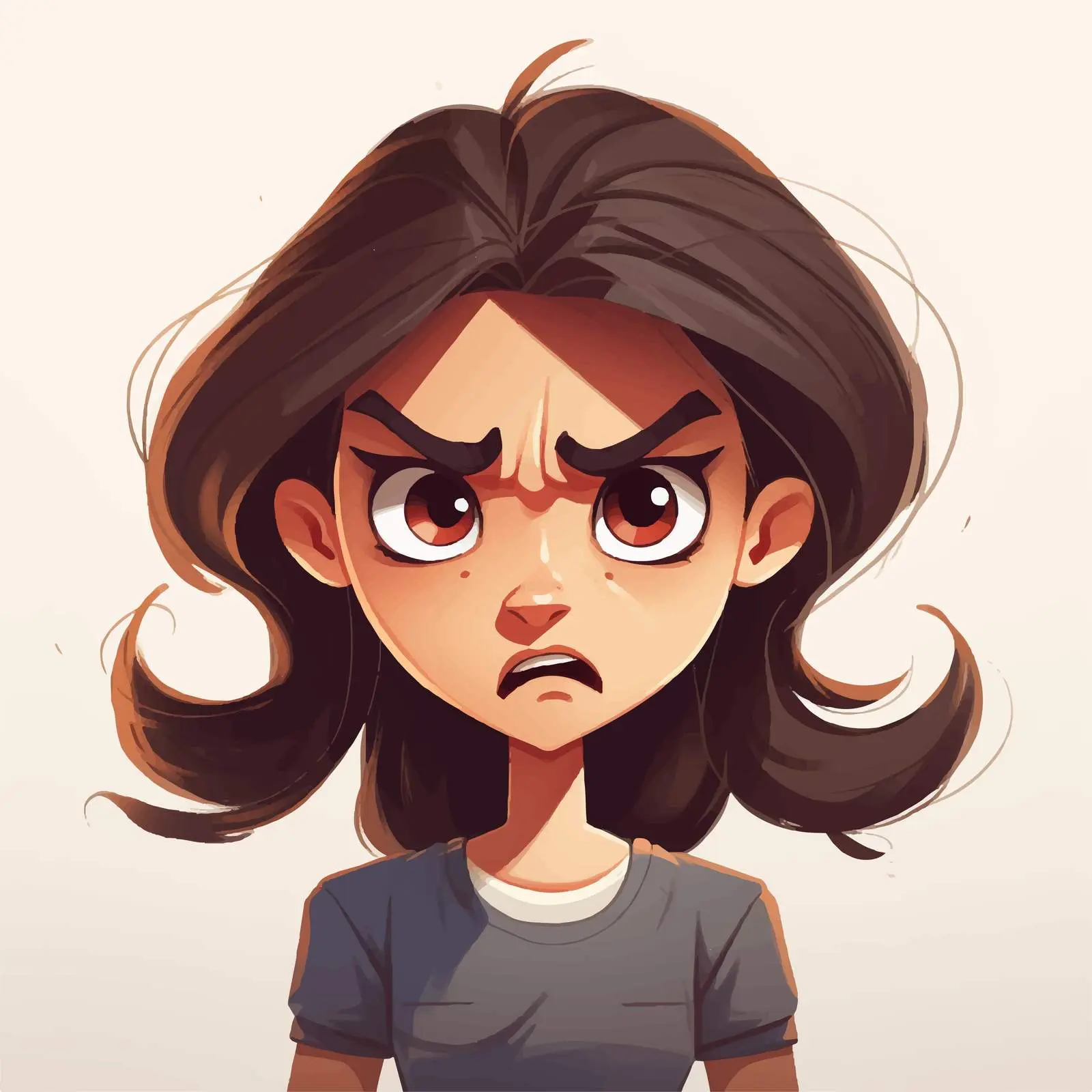 Angry Girl Vector Illustration for Design — free download from Dotvec
