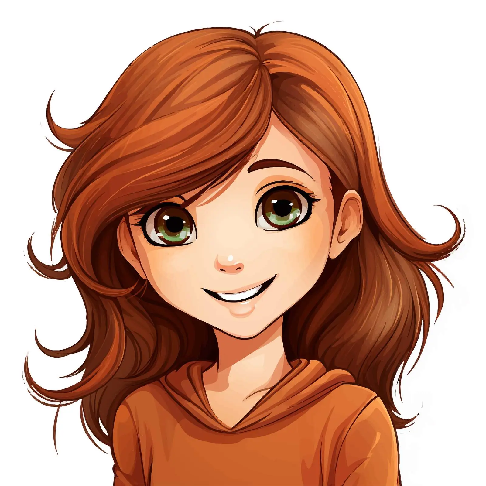 Brown-Haired Girl Cartoon Vector Illustration — free download from Dotvec
