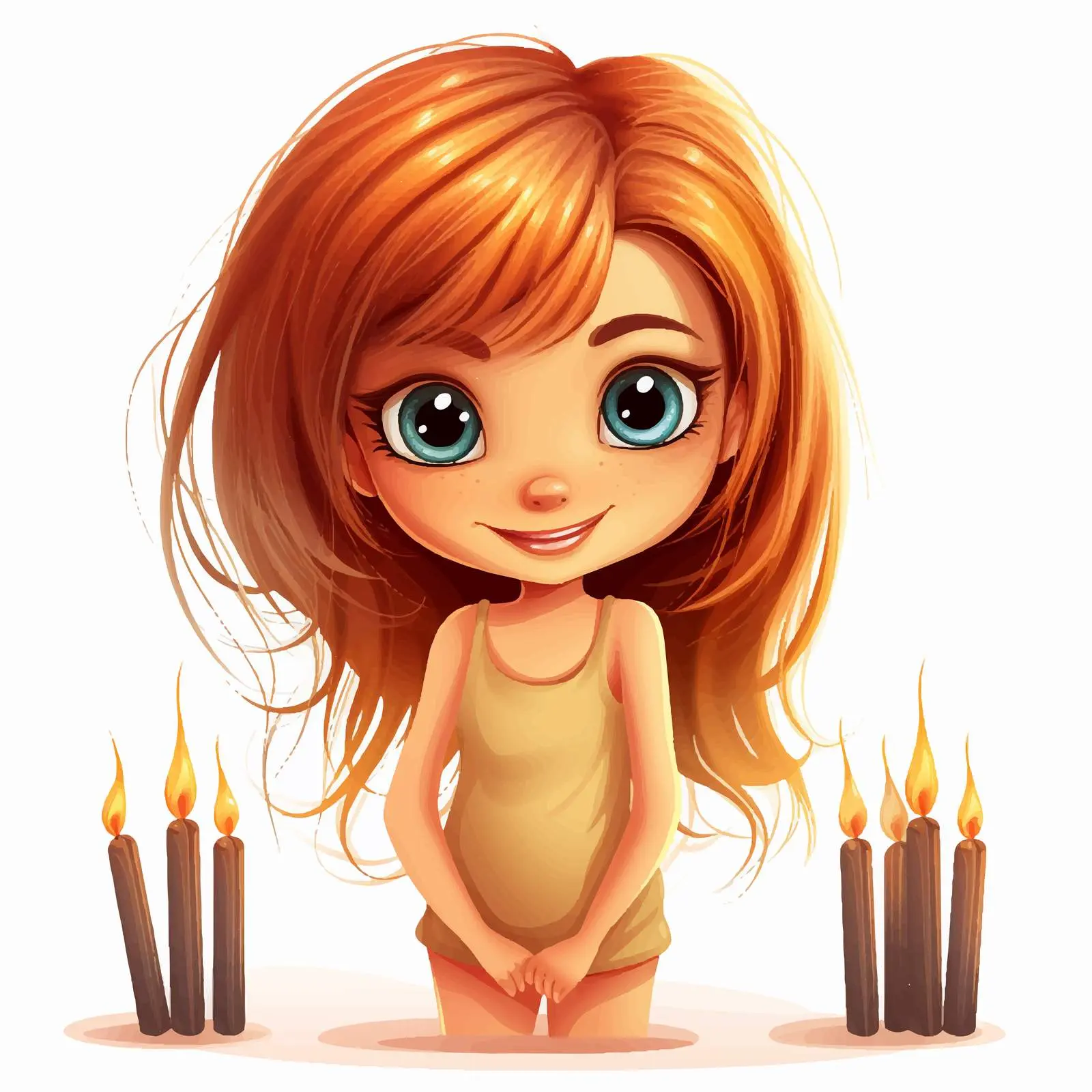 Girl with Matches Cartoon Vector Illustration — free download from Dotvec