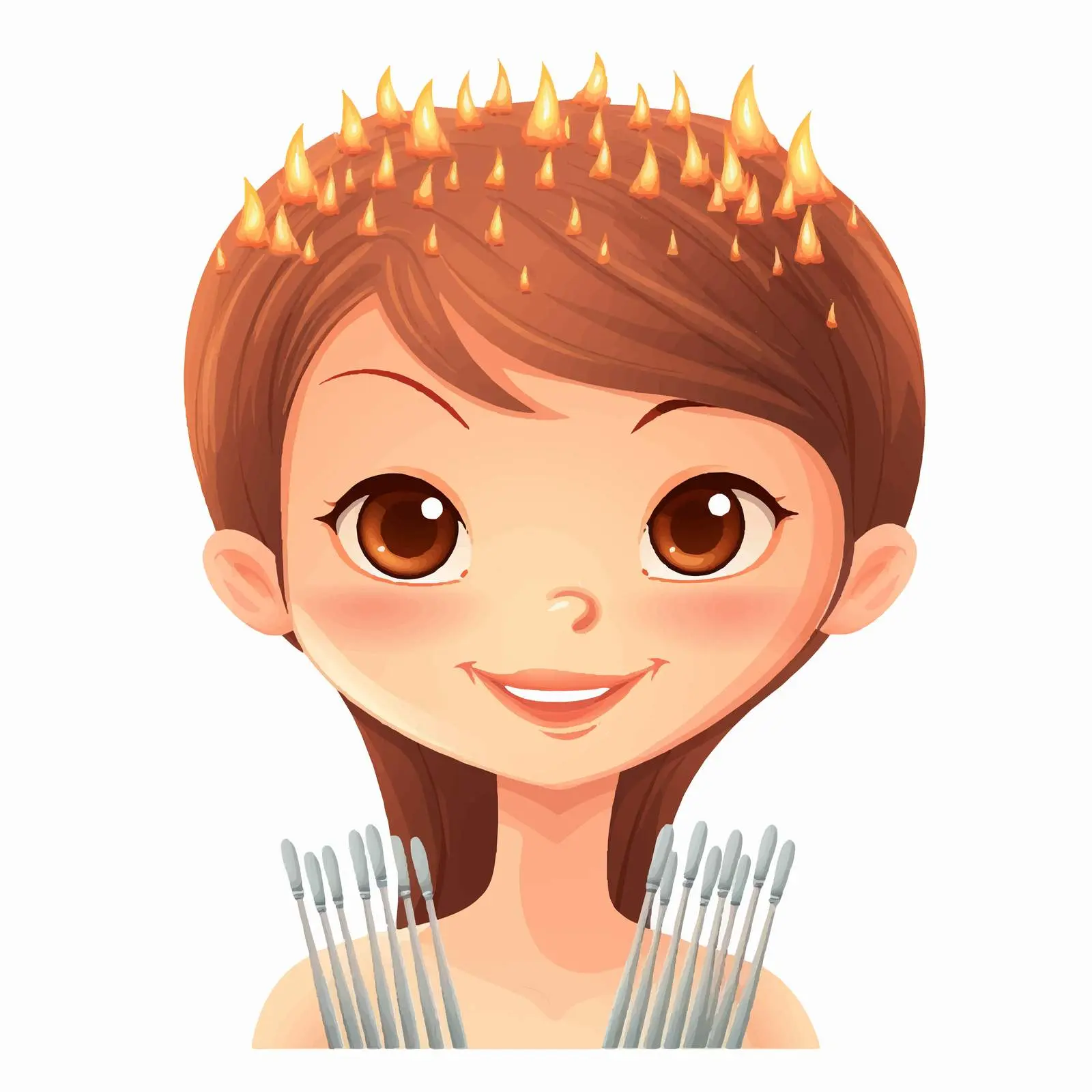 Cartoon Girl Holding Matches Vector Illustration — free download from Dotvec
