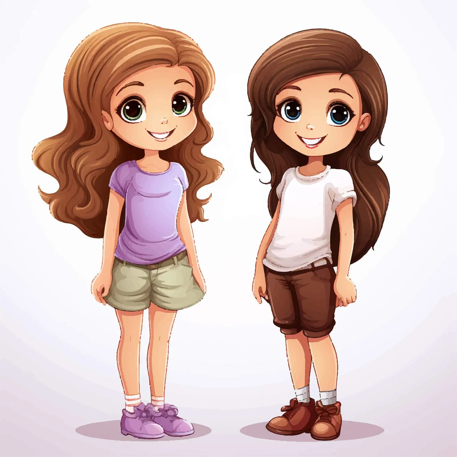 Girls Illustration on White Background Vector Art — free download from Dotvec