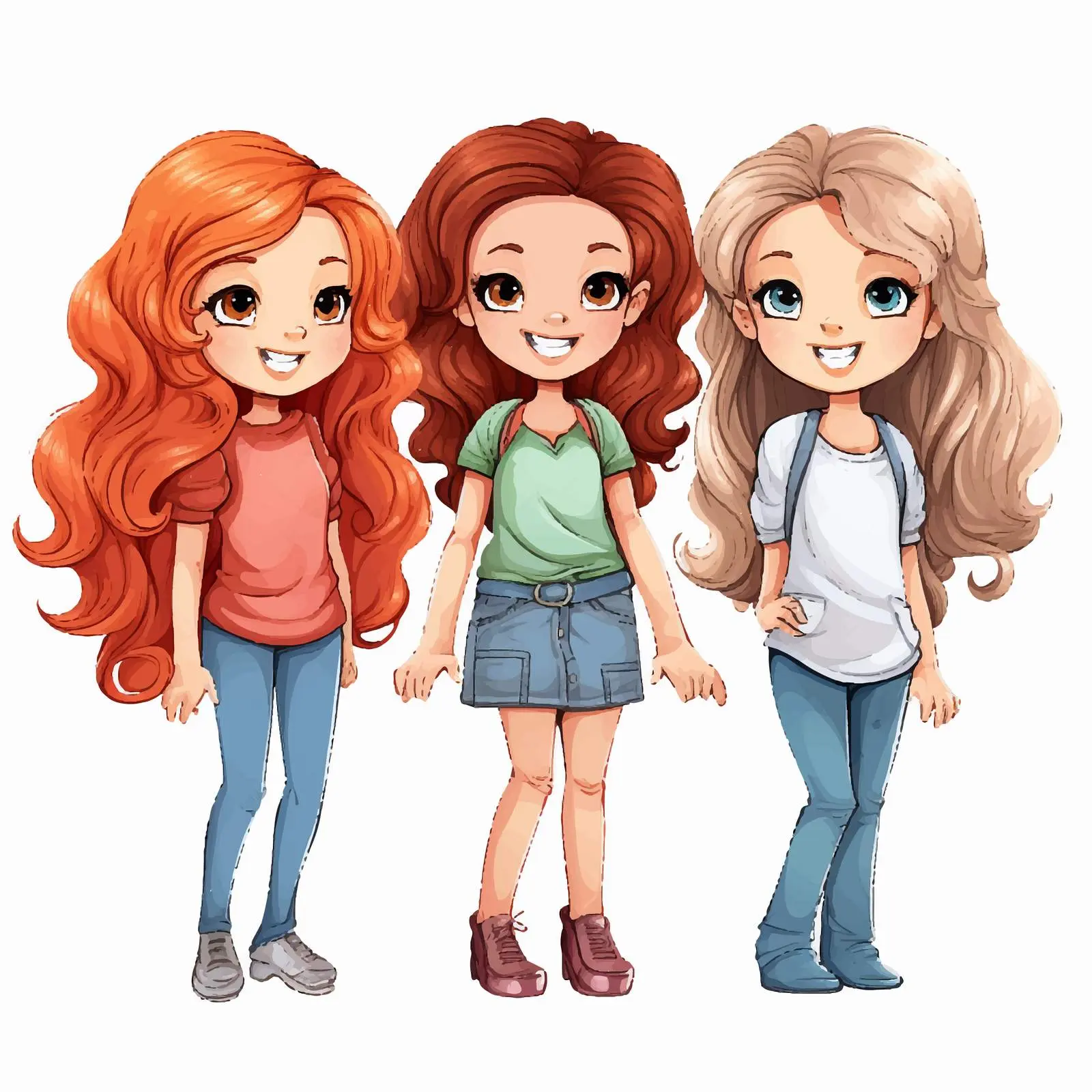 Girl Illustration on White Background Vector — free download from Dotvec