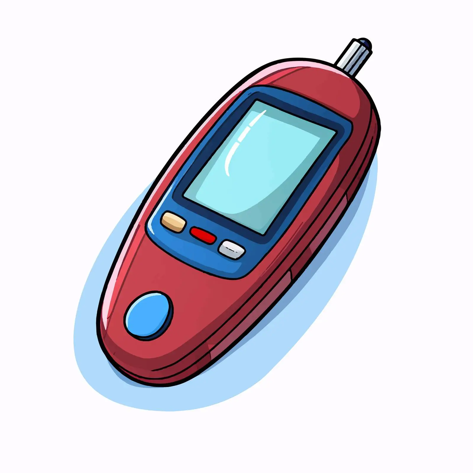 Glucose Meter Device Illustration for Blood Sugar Monitoring — free download from Dotvec