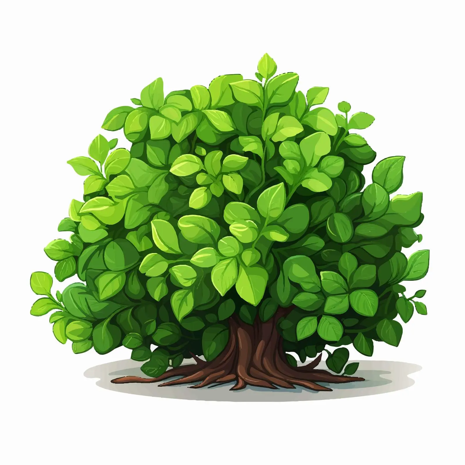 Green Bush Illustration on White Background — free download from Dotvec