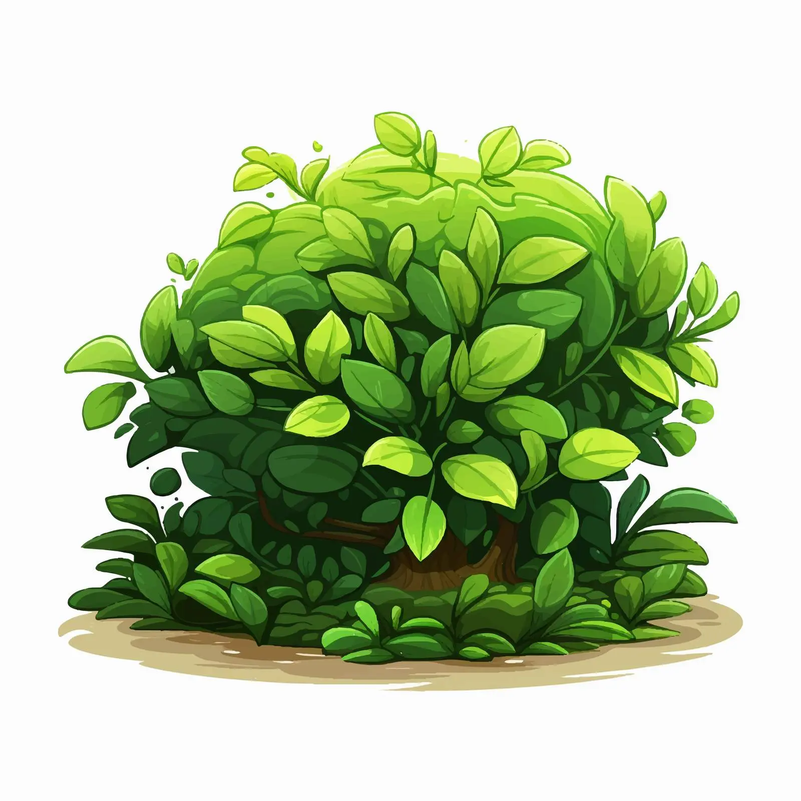 Green Bush Illustration on White Background — free download from Dotvec