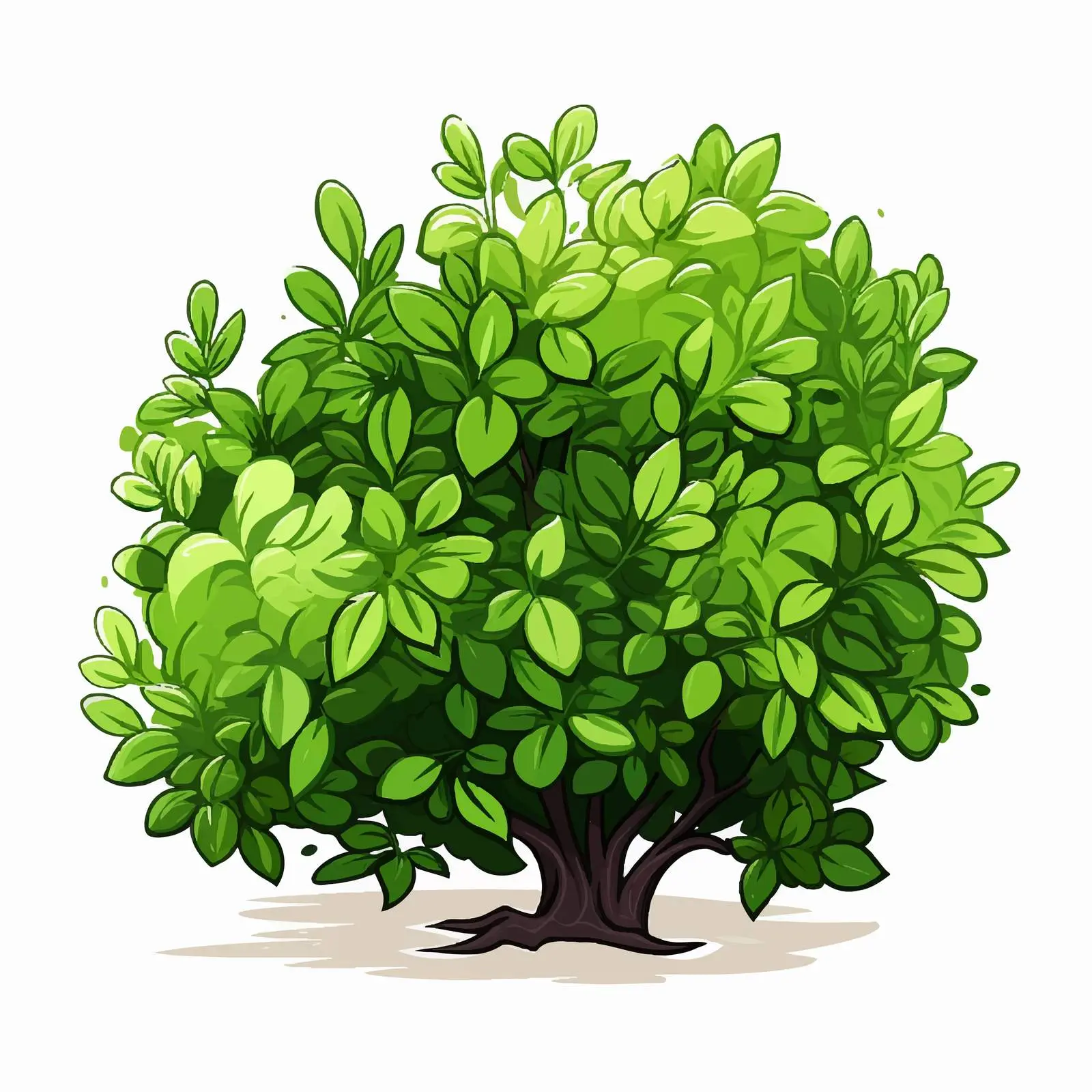 Green Bush Illustration on White Background — free download from Dotvec