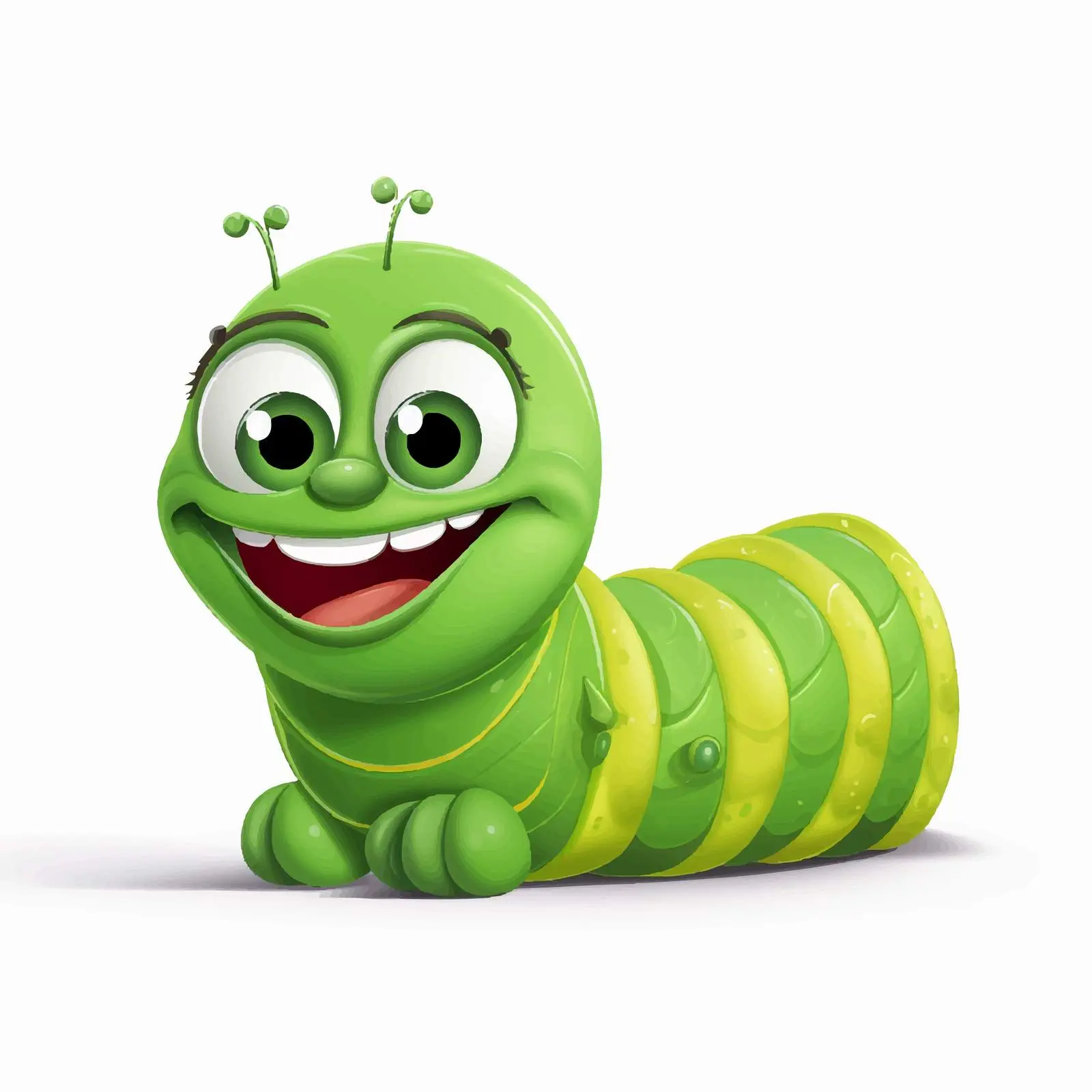 Green Cartoon Caterpillar Vector Illustration — free download from Dotvec
