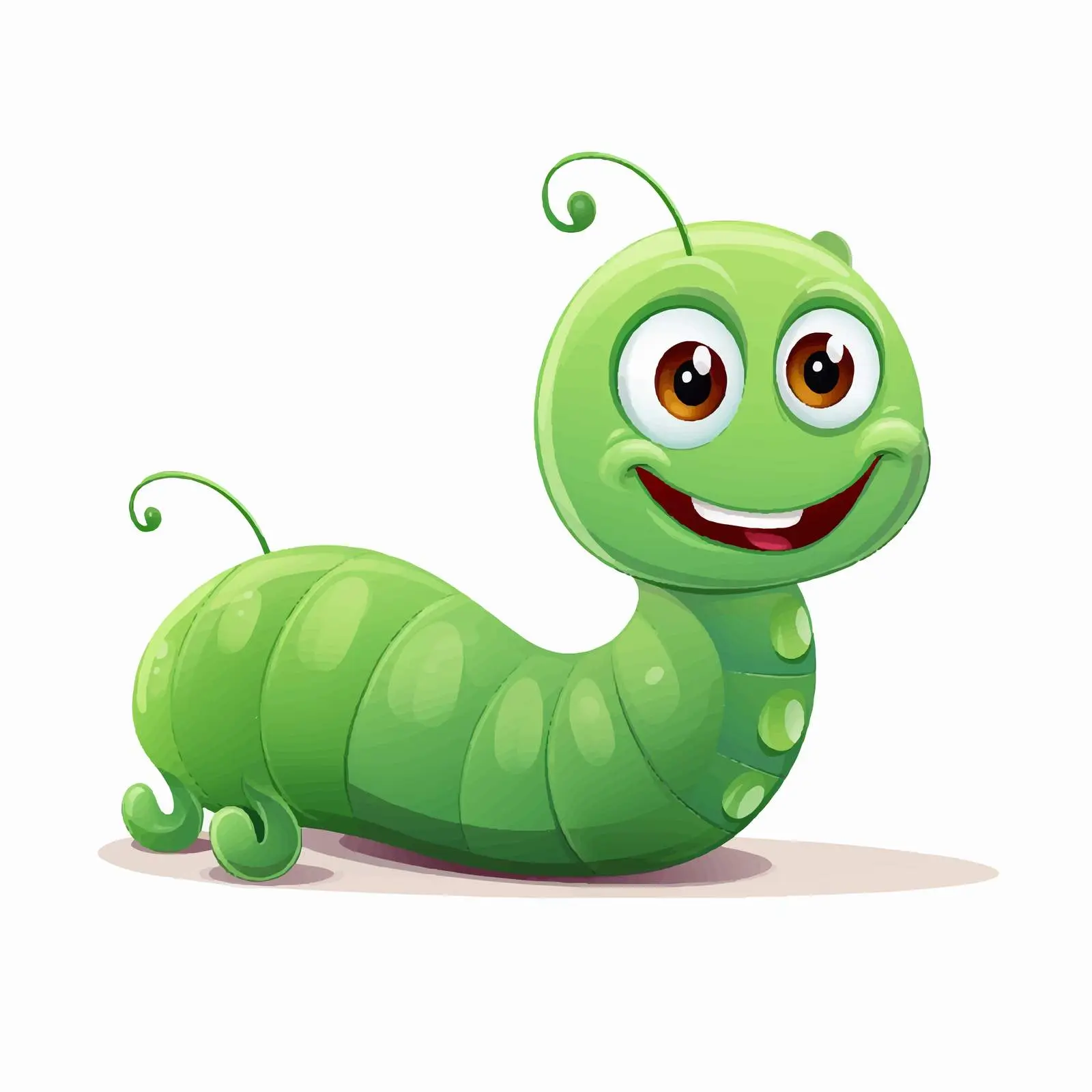 Cartoon Green Caterpillar Vector Illustration — free download from Dotvec