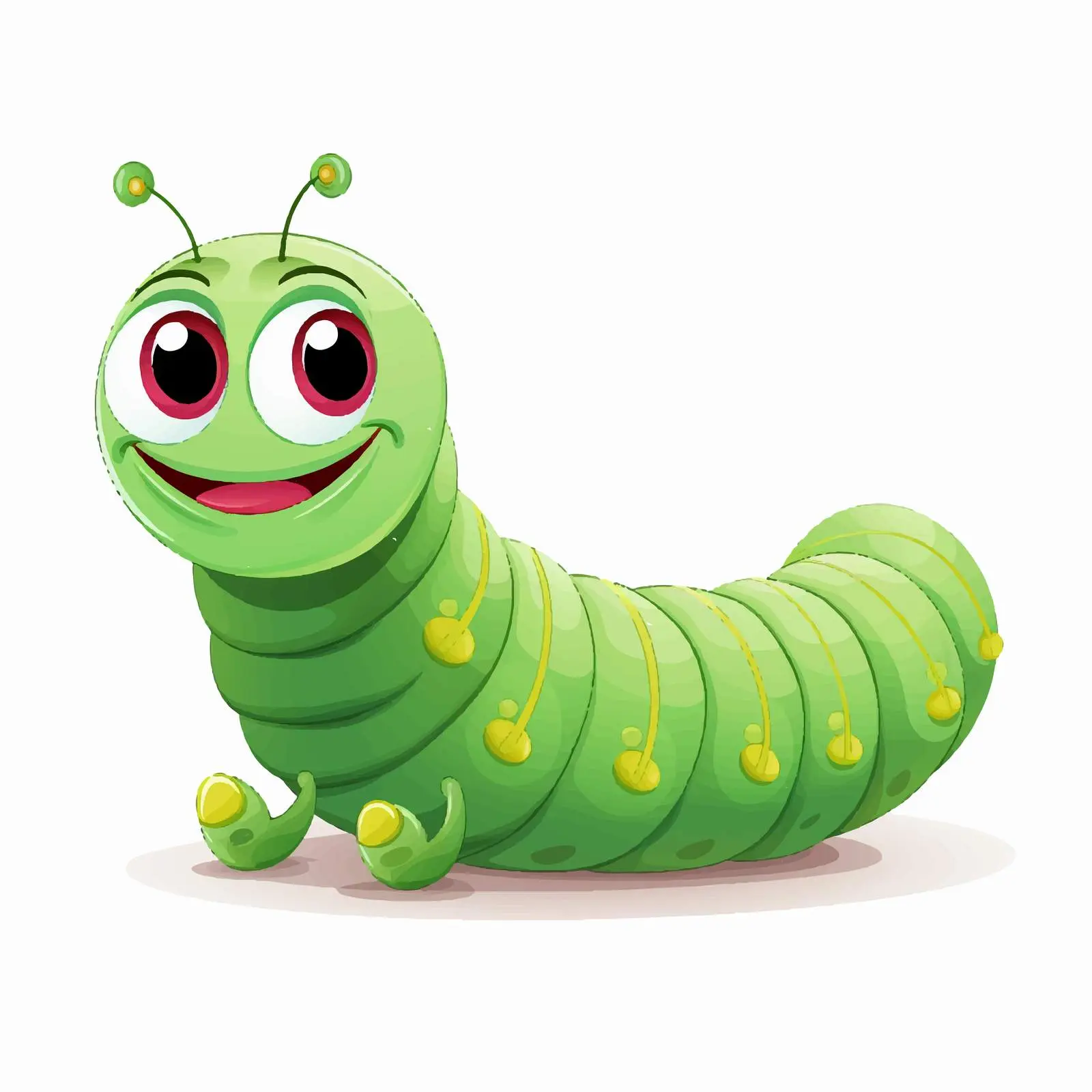 Cartoon Vector of a Green Caterpillar – free crawl image from Dotvec