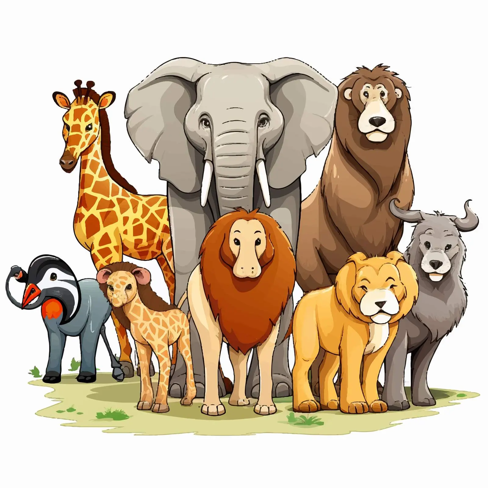 Group of African Animals Vector Illustration — free download from Dotvec
