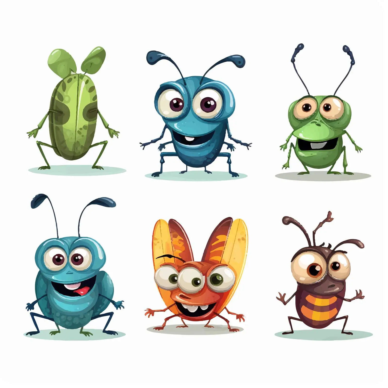 Cartoon Illustration of Bugs Vector Graphics — free download from Dotvec
