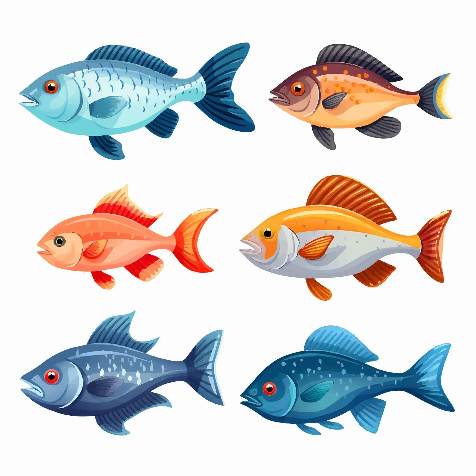 Colorful Fish Illustration on White Background — free download from Dotvec