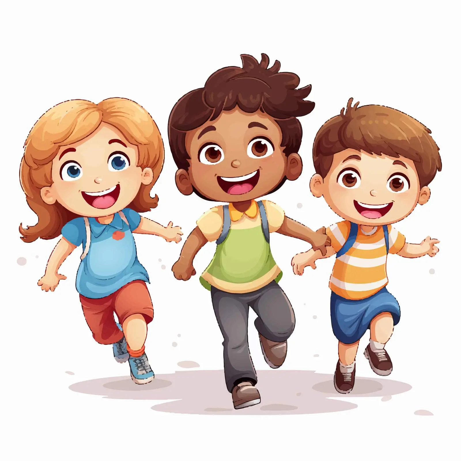 Group of Happy Kids on White Background — free download from Dotvec