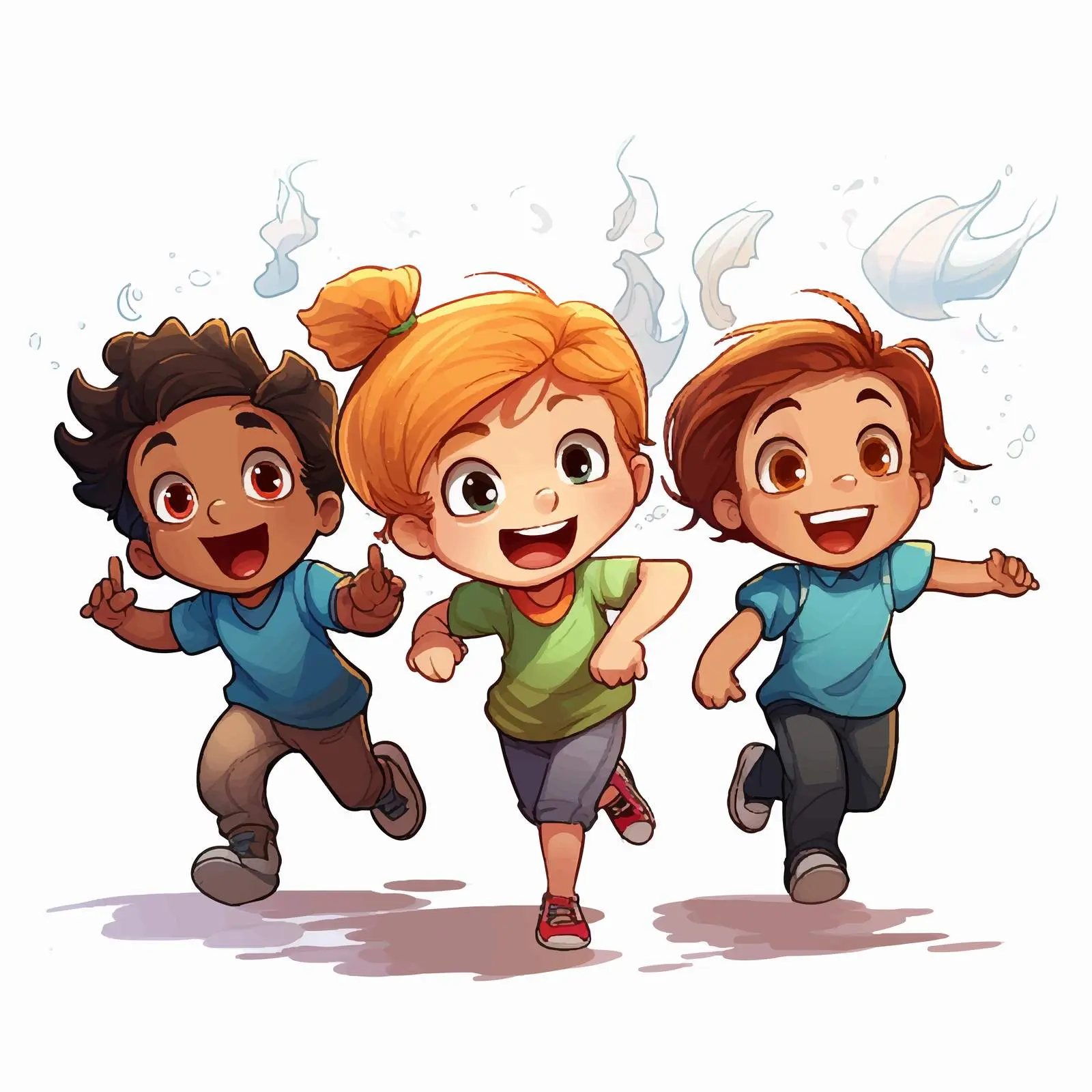 Happy Kids Illustration on White Background — free download from Dotvec