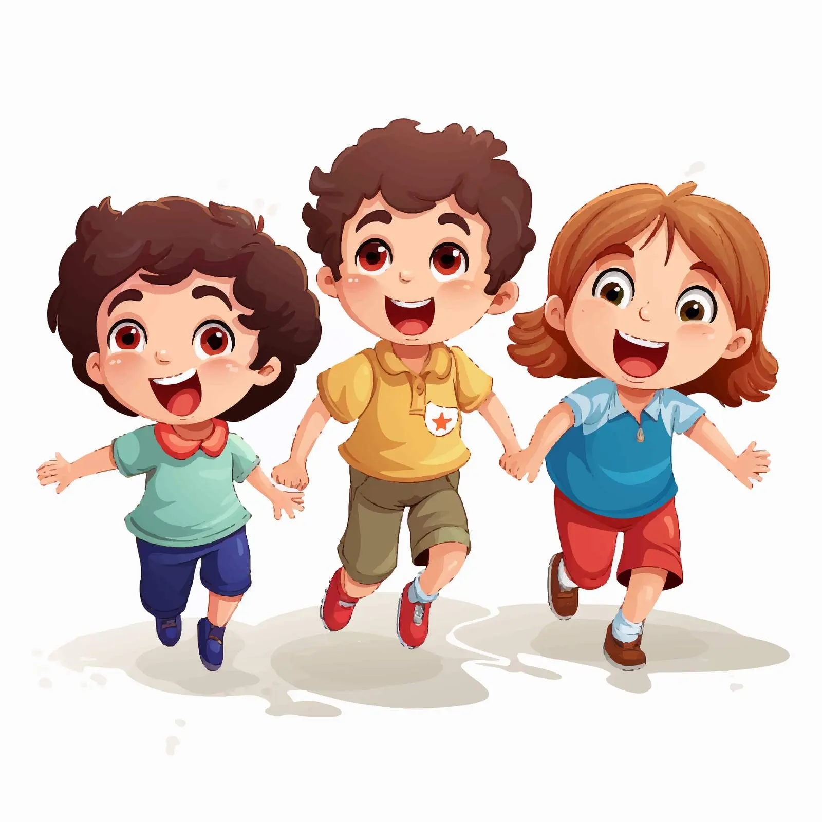 Happy Kids Illustration on White Background — free download from Dotvec