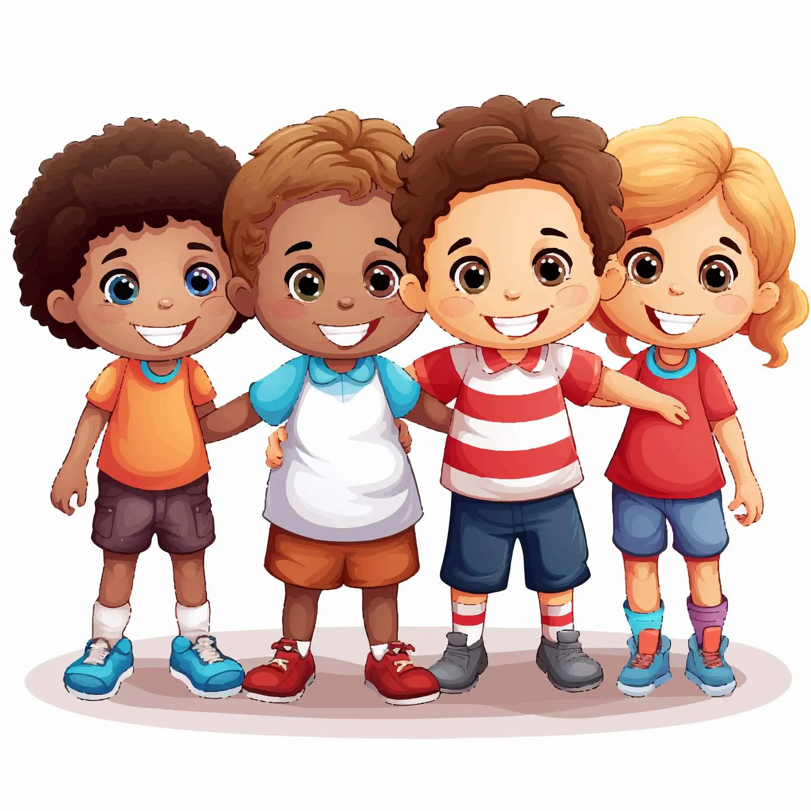 Group of Kids Illustration on White Background — free download from Dotvec
