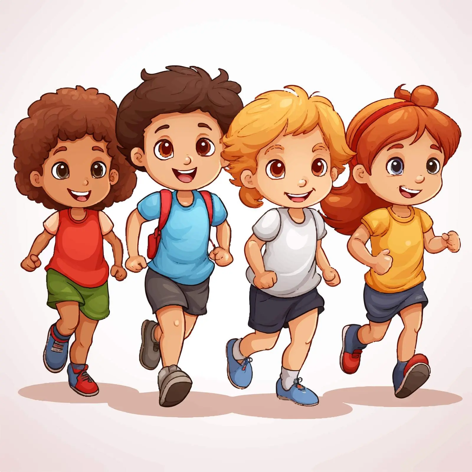 Diverse Group of Kids on White Background — free download from Dotvec