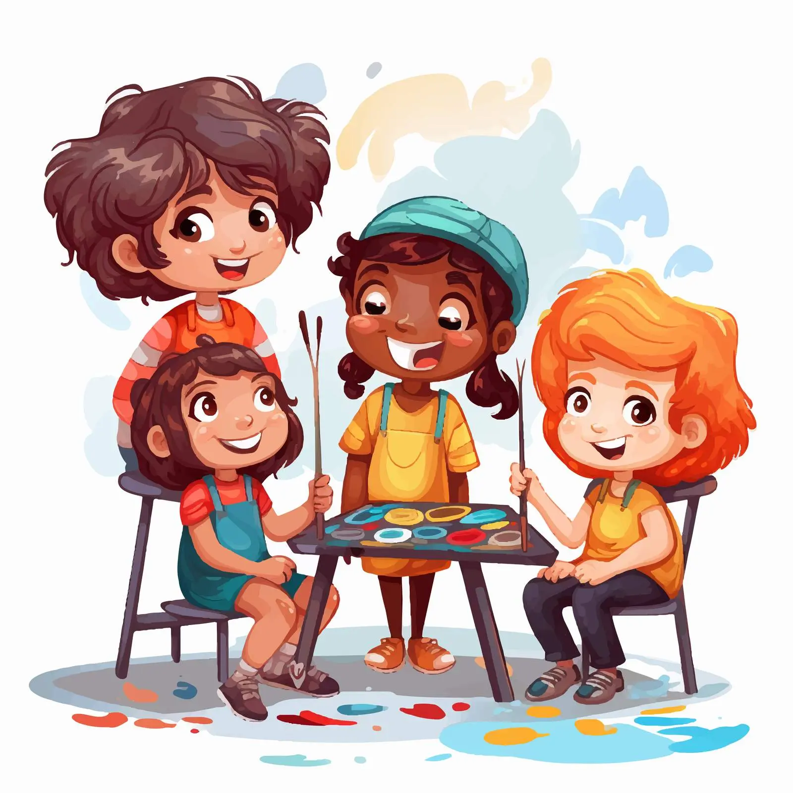 Group of Talented Kids Illustration — free download from Dotvec