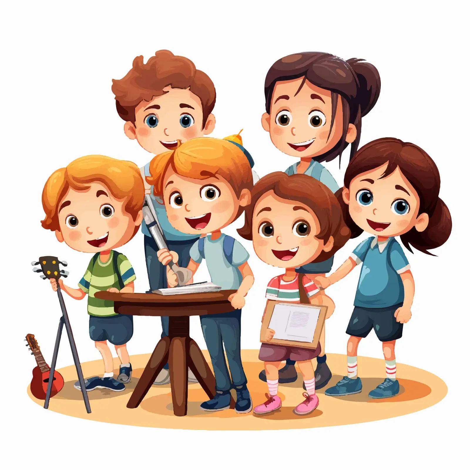 Group of Talented Kids Illustration — free download from Dotvec