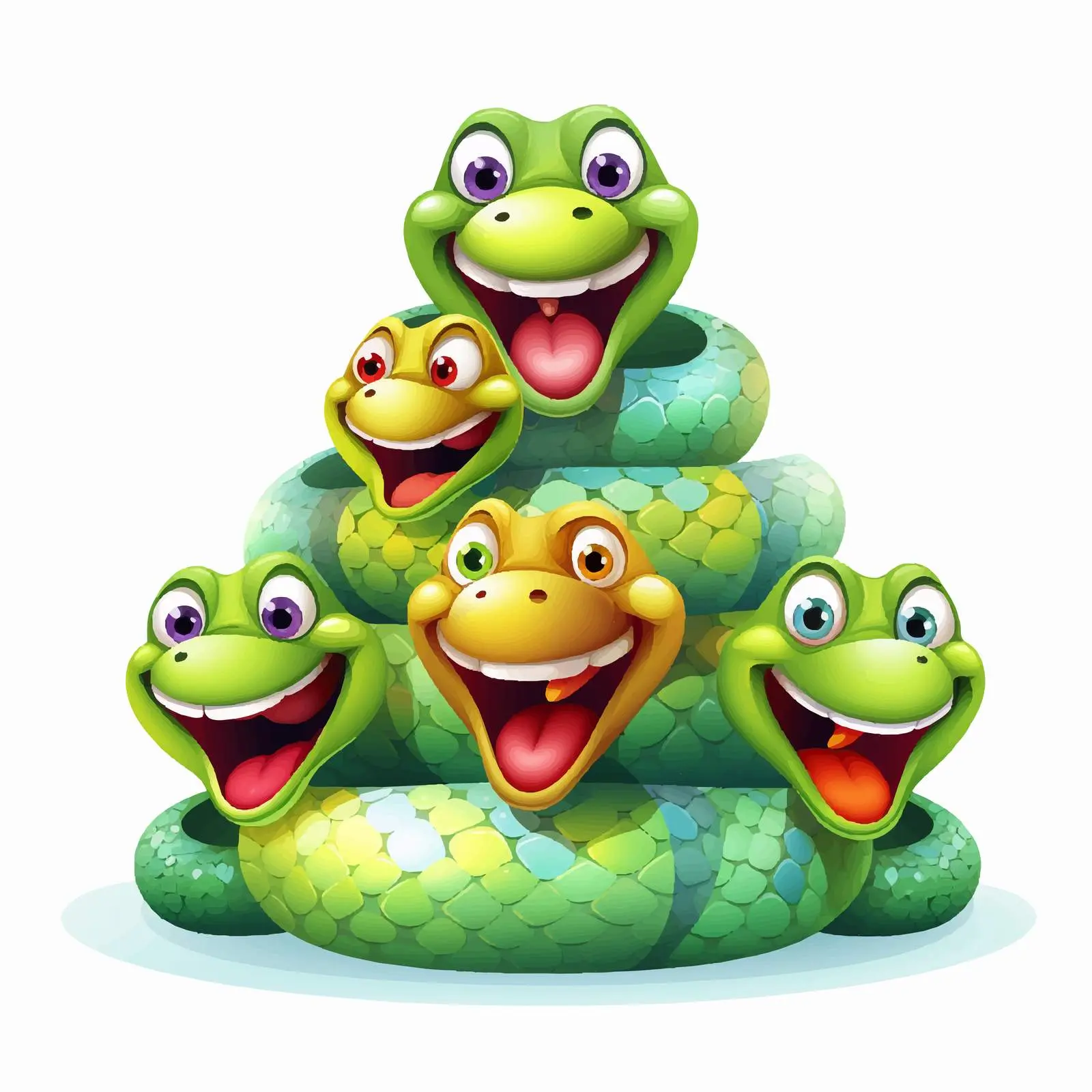 Elegant Group of Snakes Illustration on White Background — free download from Dotvec