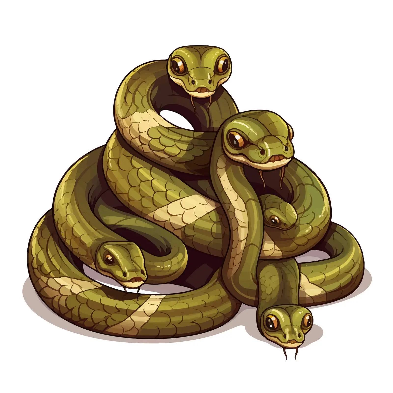 Voluptuous Snakes Illustration on White Background — free download from Dotvec