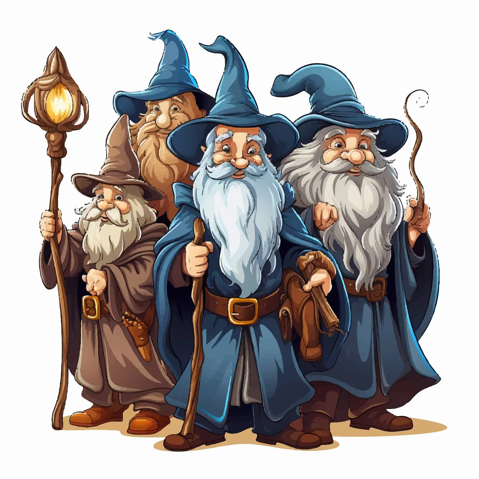 Group of Wizards on White Background – free wizard image from Dotvec