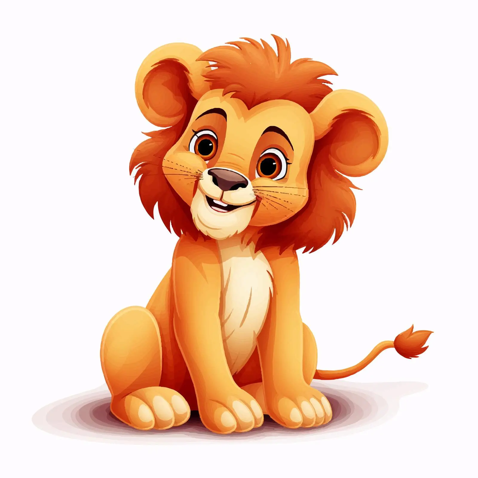 Happy Lion Sitting on White Background — free download from Dotvec