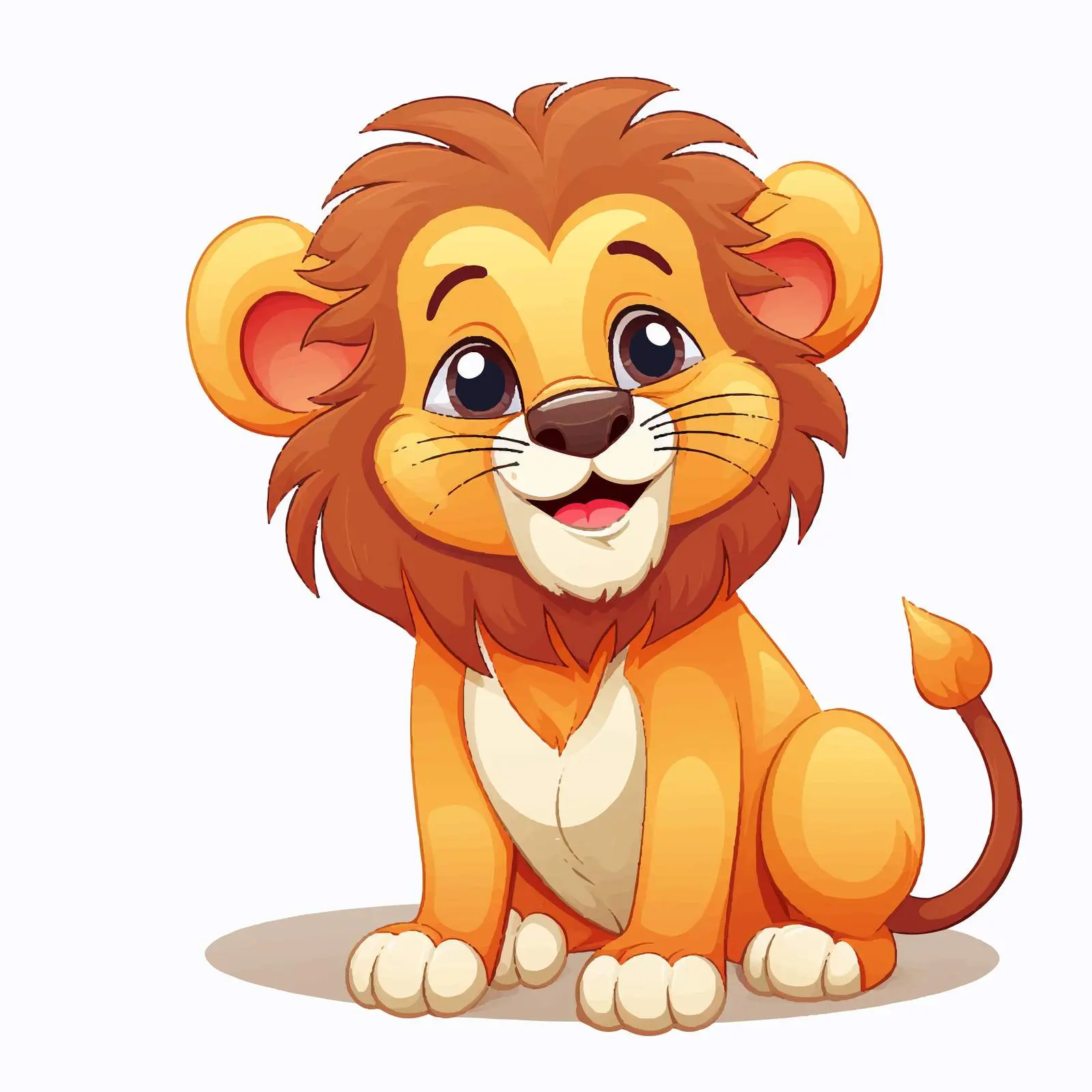 Happy Sitting Lion Vector Illustration — free download from Dotvec
