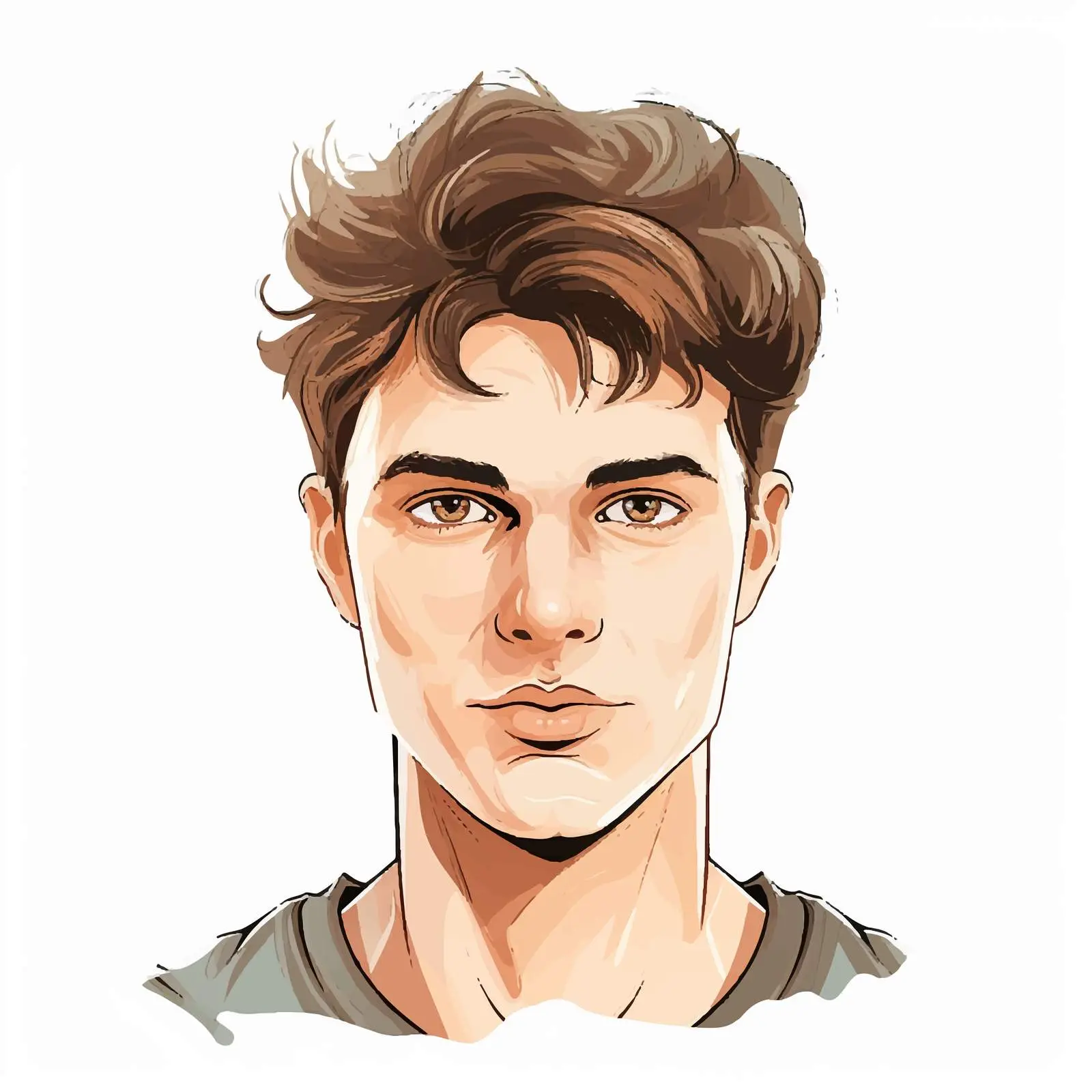 Young Man Head Illustration on White Background — free download from Dotvec