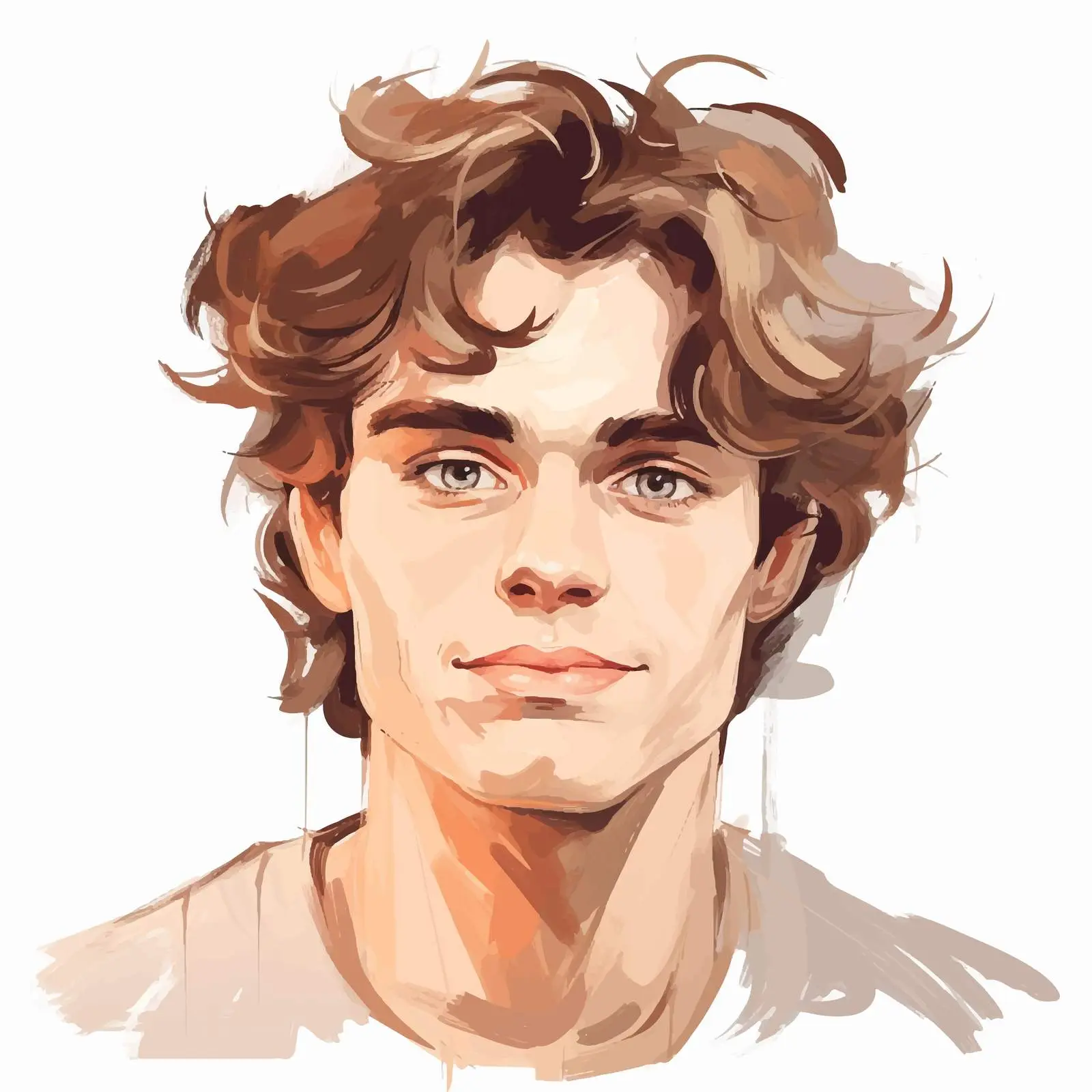 Young Man Head Illustration on White Background — free download from Dotvec