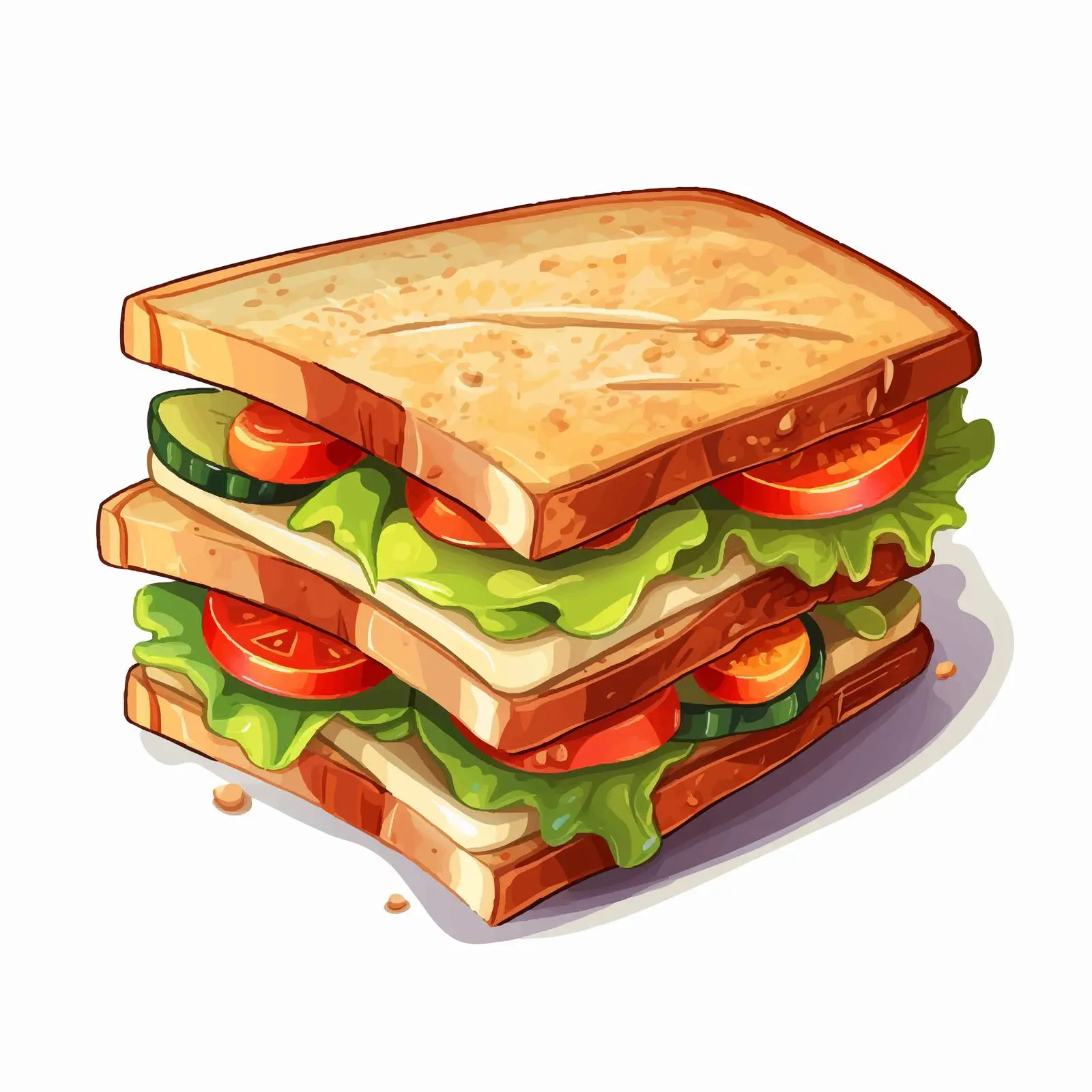 Healthy Sandwiches Cartoon Vector Illustration — free download from Dotvec