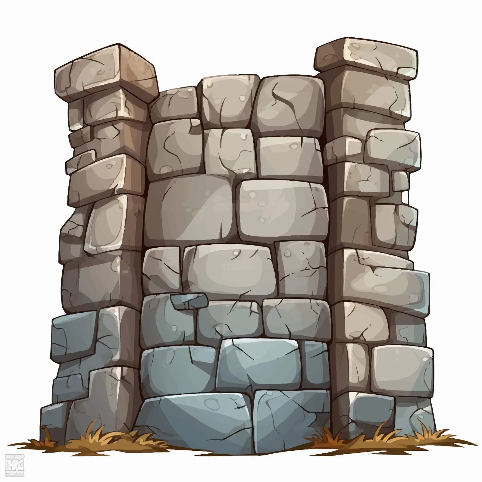 Cartoon Illustration of a High Stone Wall — free download from Dotvec