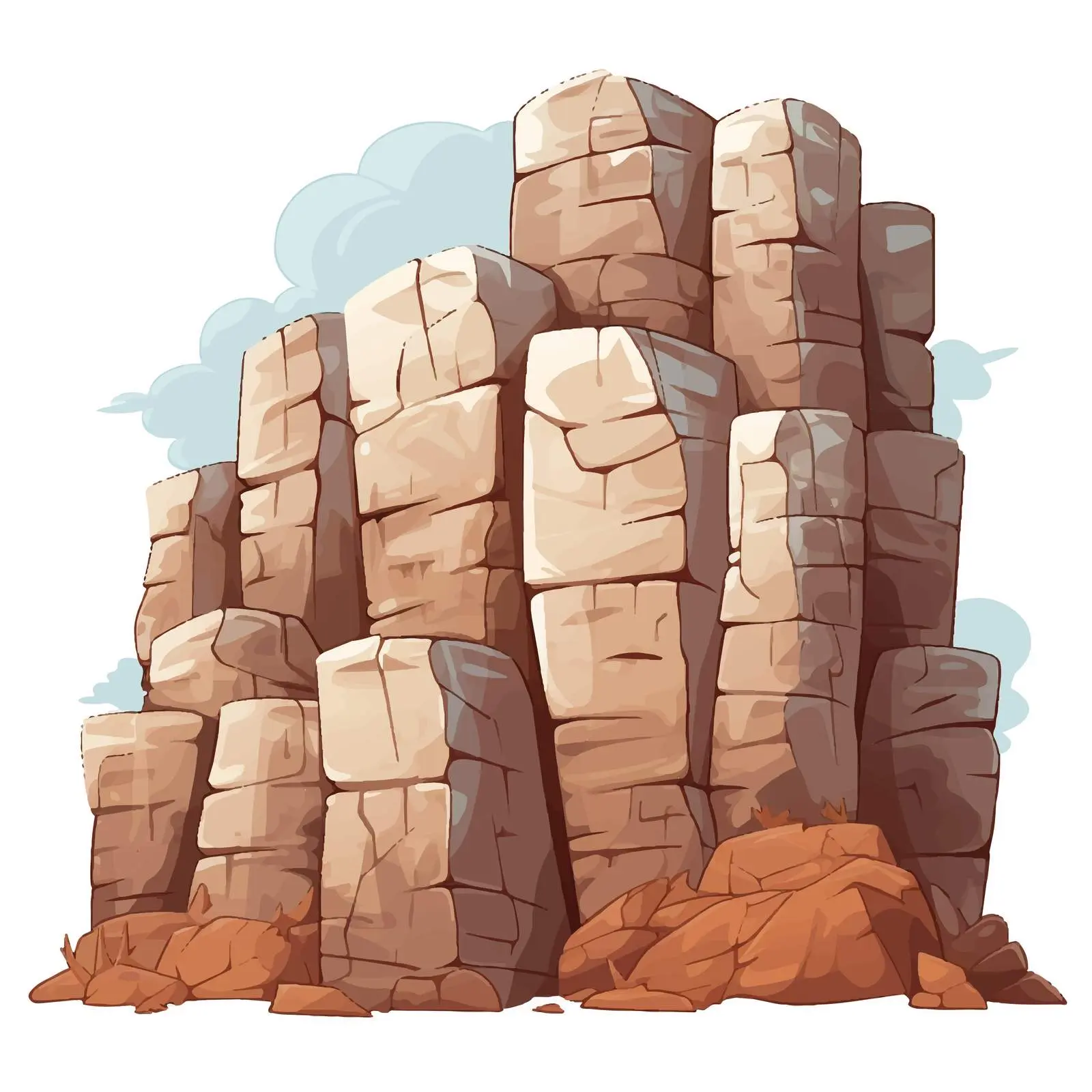 High Stone Wall Cartoon Vector Illustration — free download from Dotvec