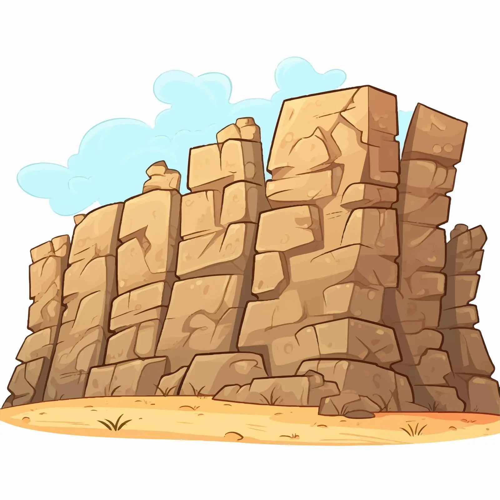 High Stone Wall Cartoon Vector Illustration — free download from Dotvec