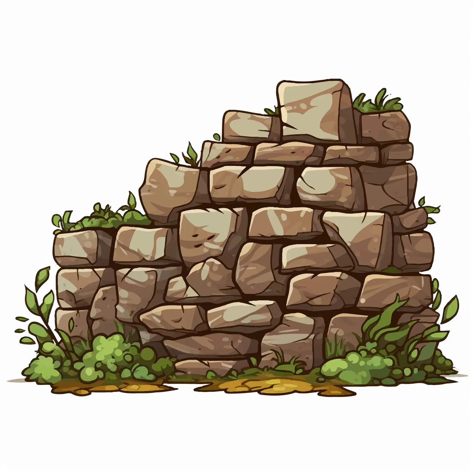 Cartoon Illustration of a High Stone Wall — free download from Dotvec